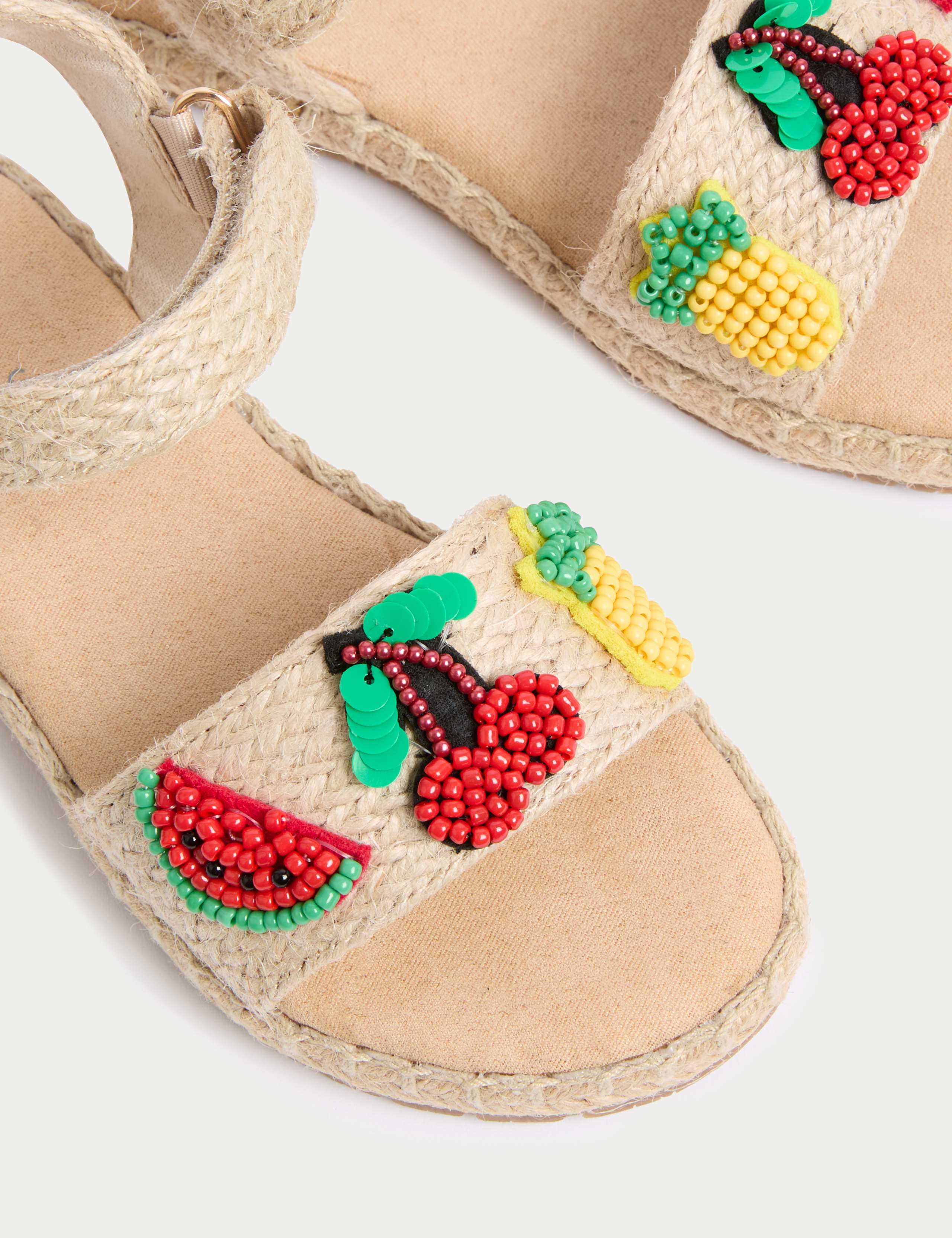 Kids' Raffia Beaded Fruit Sandals (4 Small - 2 Large)
