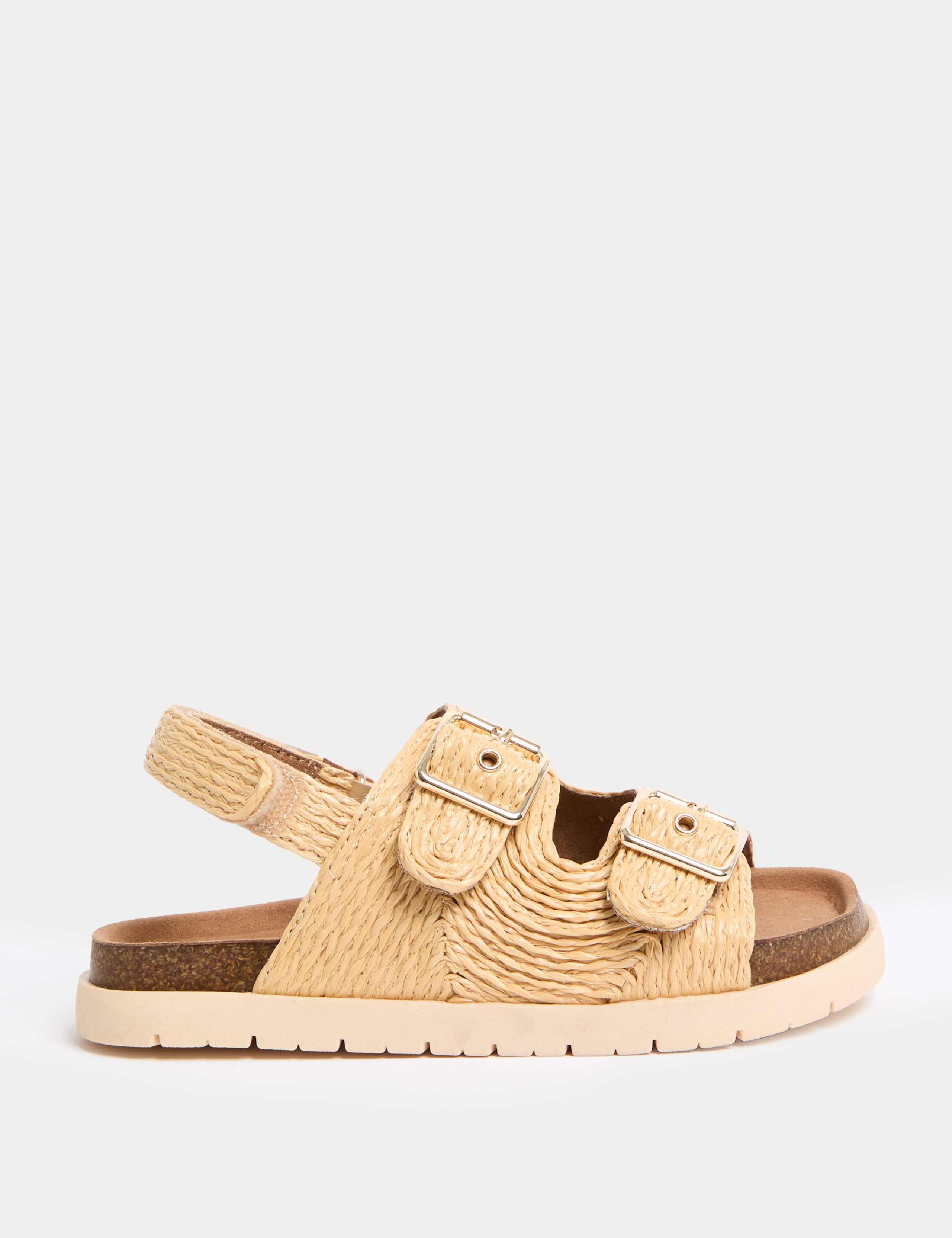 Kids' Plain Double Buckle Footbed Sandals (4 Small - 6 Large)