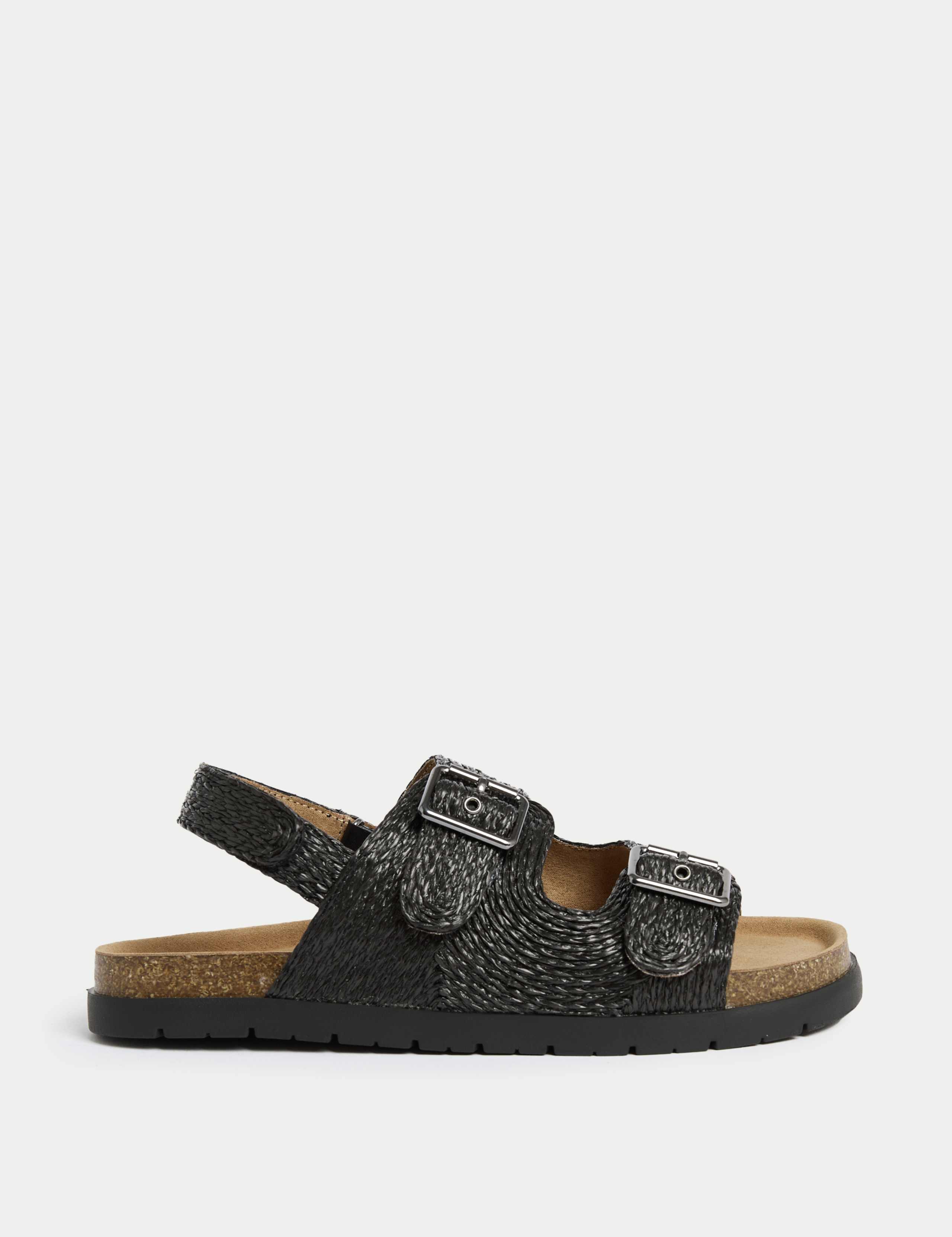 Kids' Plain Double Buckle Footbed Sandals (4 Small - 6 Large)