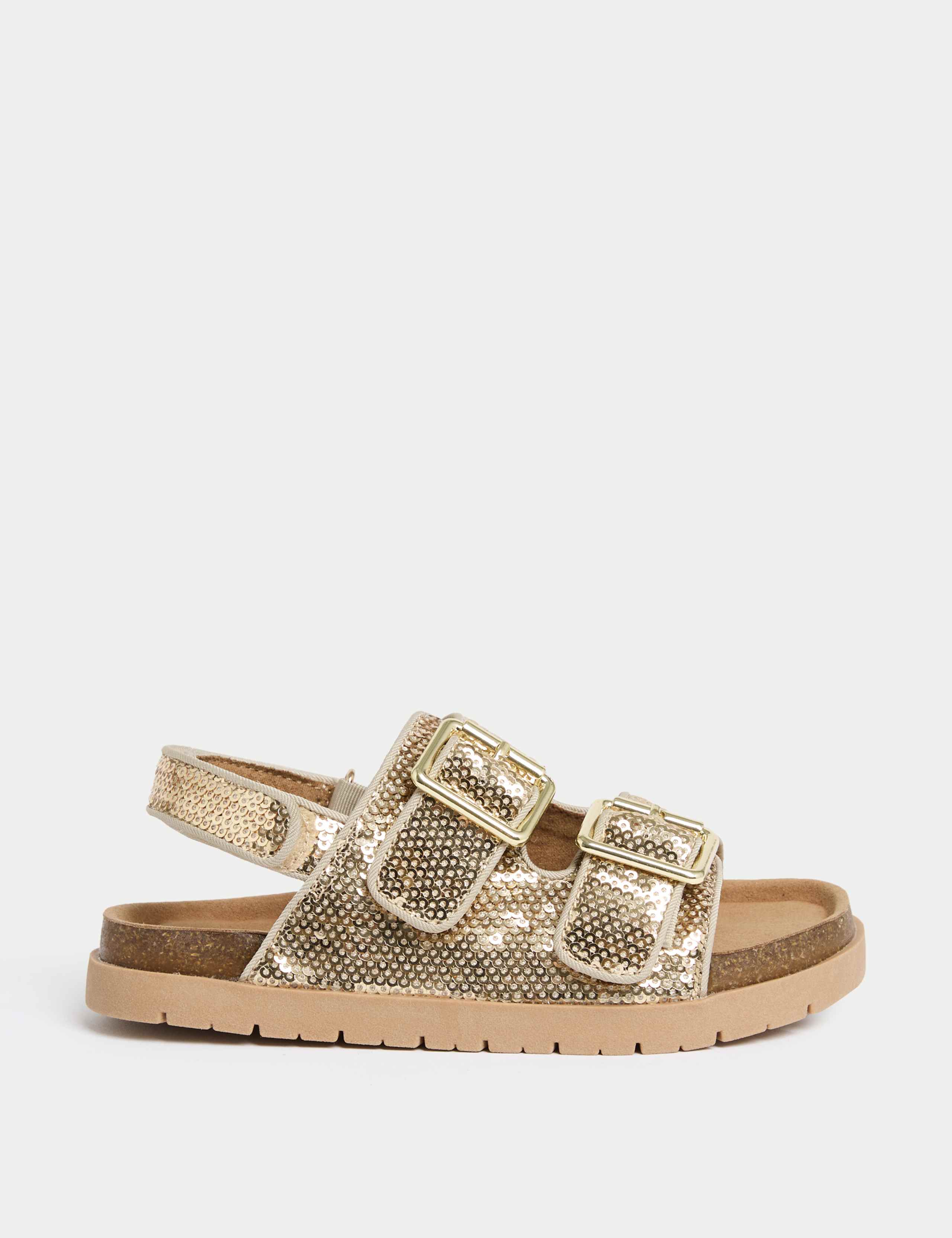 Kids' Shimmer Footbed Sandals (4 Small-2 Large)