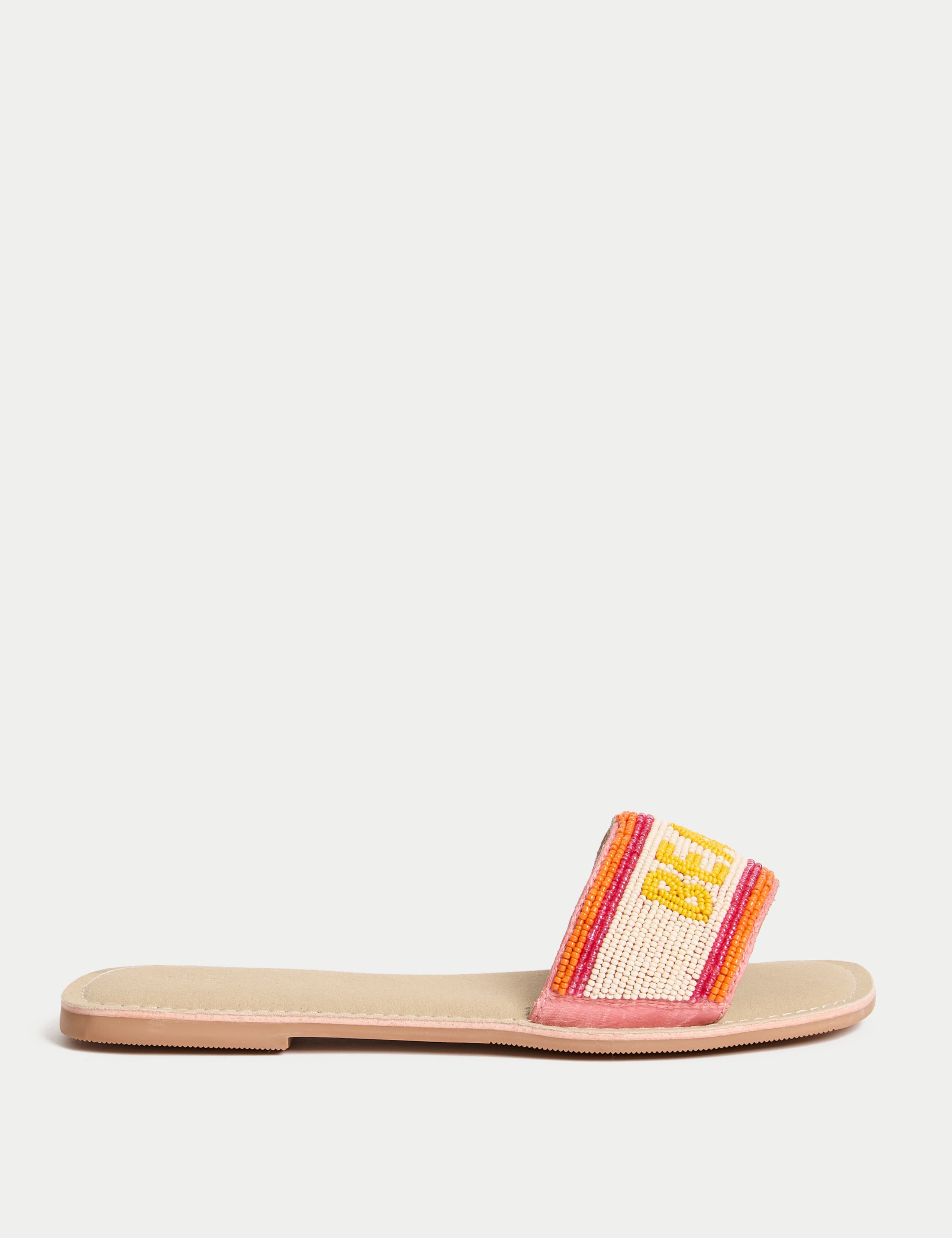 Kids' Leather Slogan Beaded Sandals