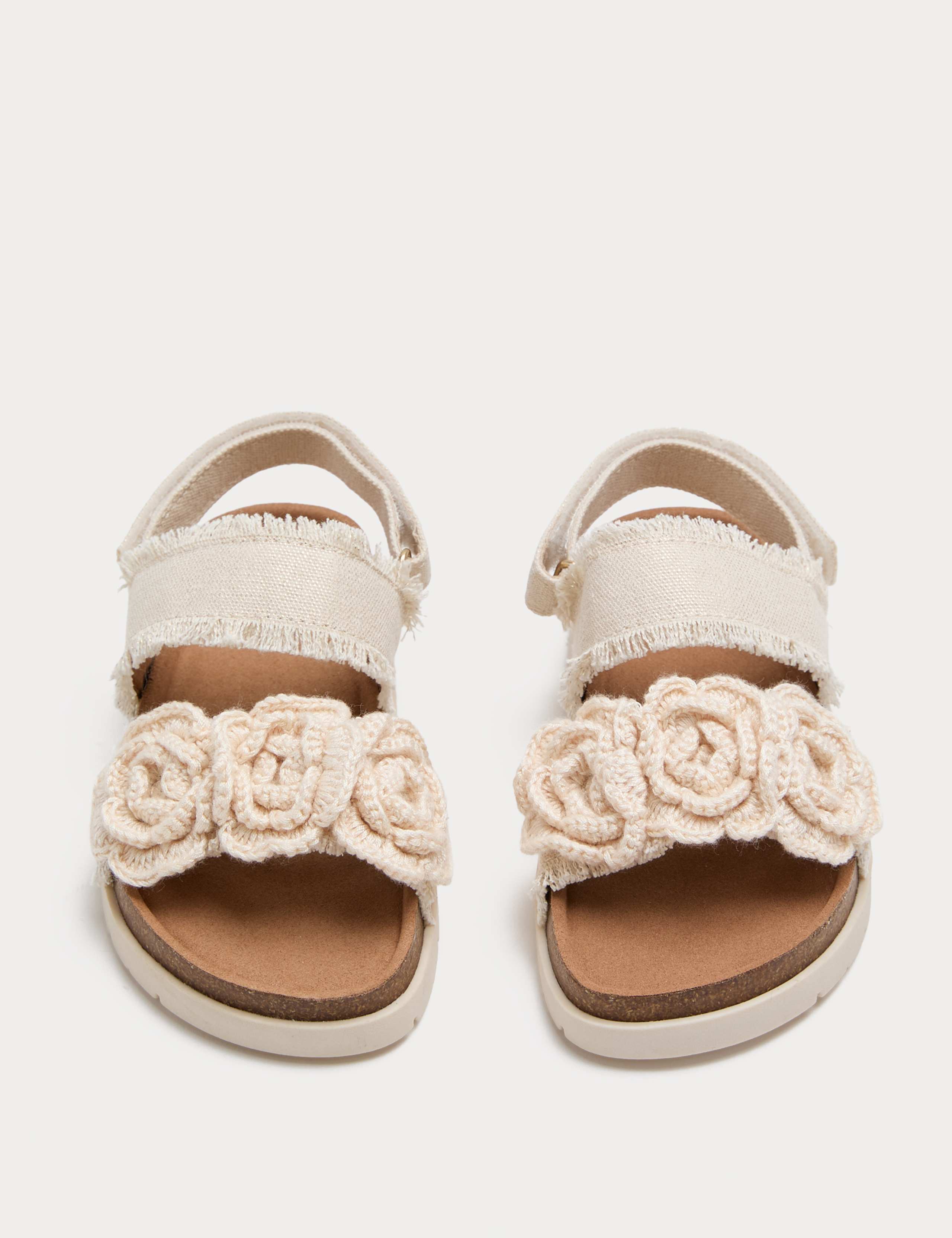 Kids' Double Strap Crochet-Style Sandals (4 Small-2 Large)