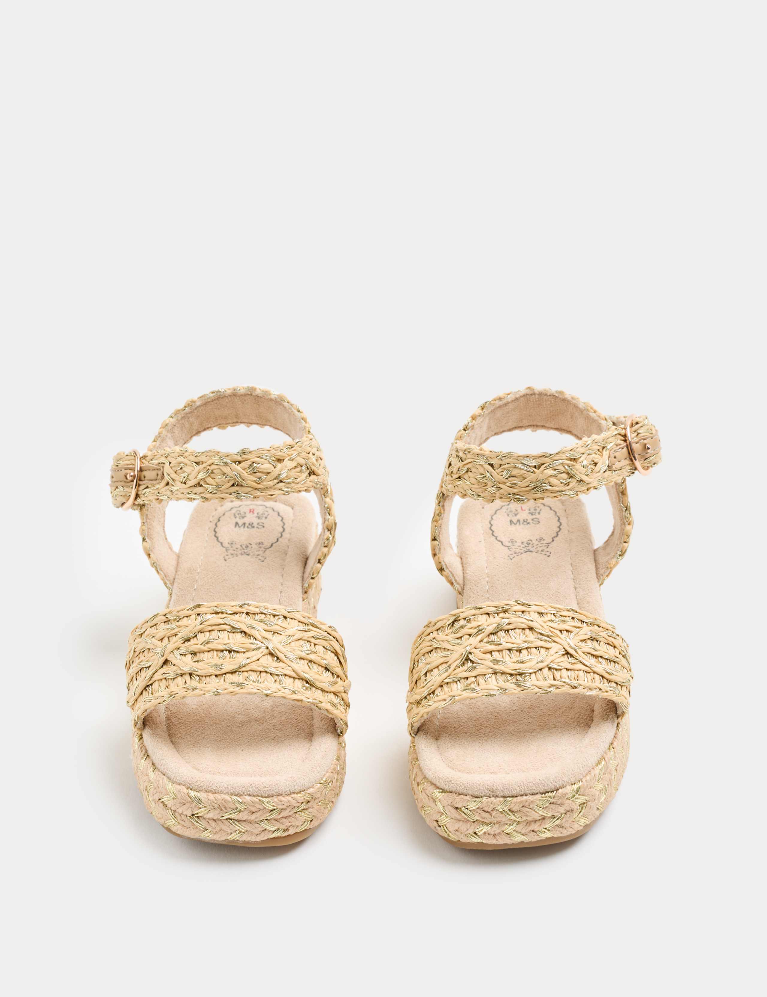Kids' Raffia Wedge Sandals (10 Small - 6 Large)