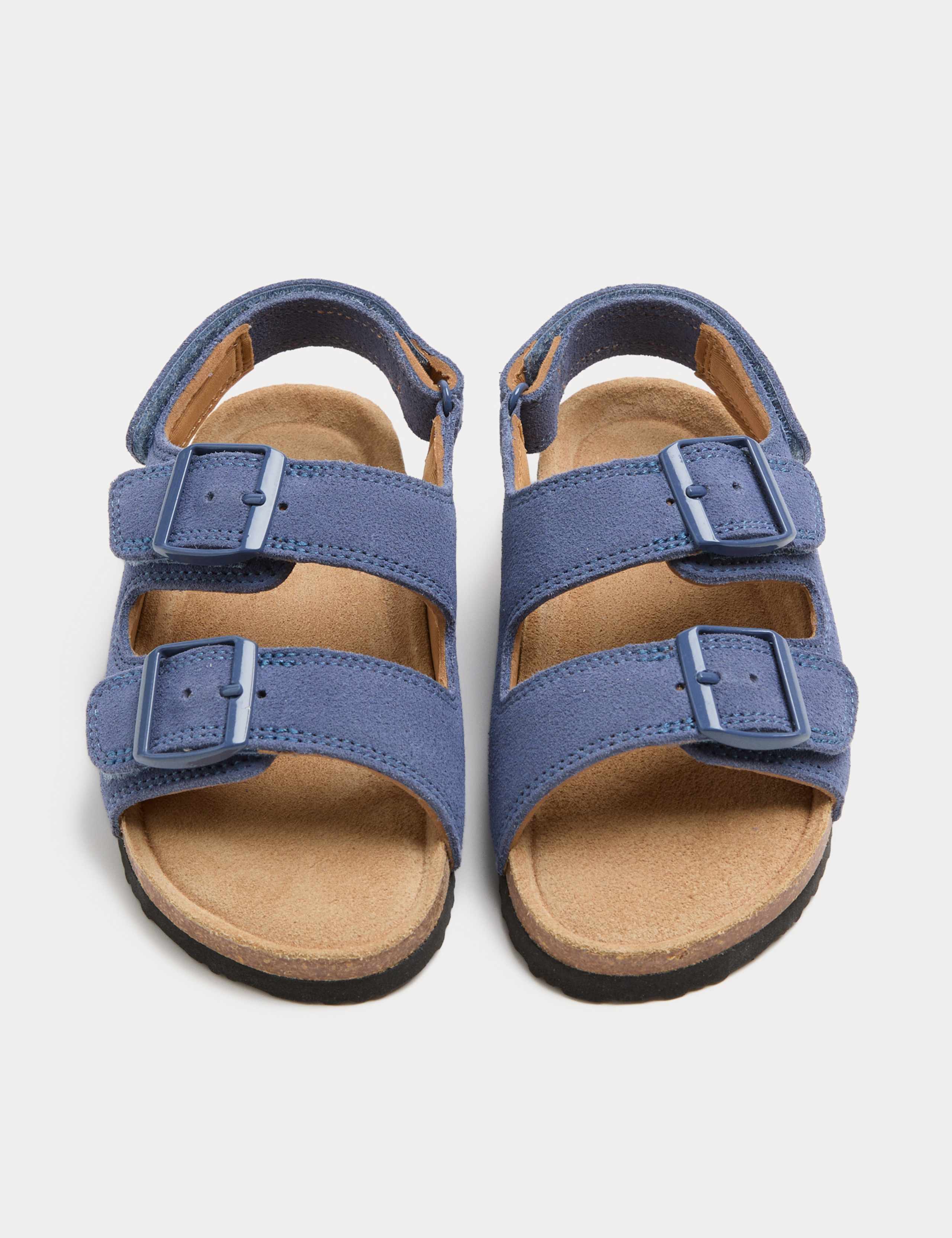 Kids' Suede Double Buckle Footbed Sandals (4 Small-2 Large)