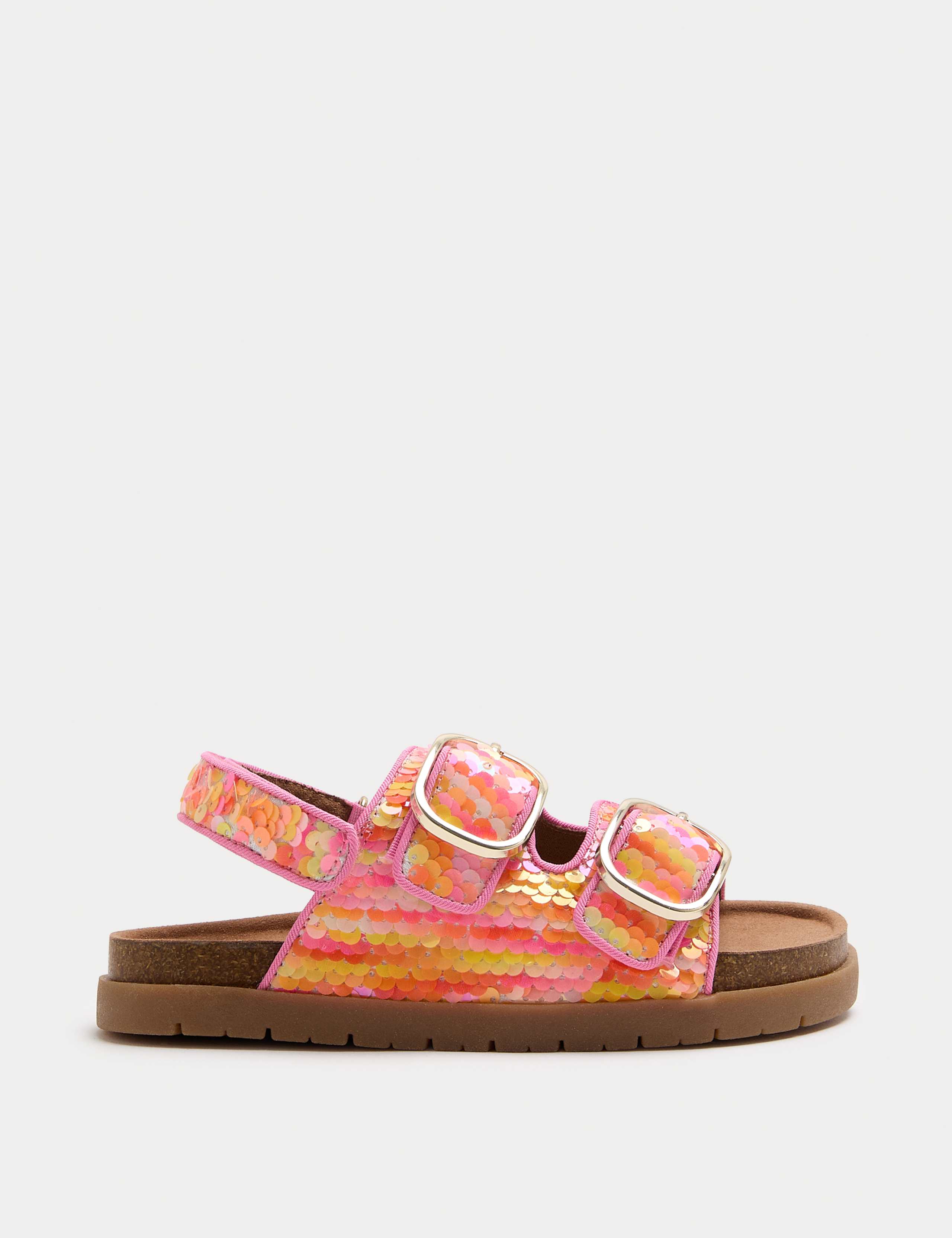 Kids' Sequin Buckle Footbed Sandals (4 Small-2 Large)