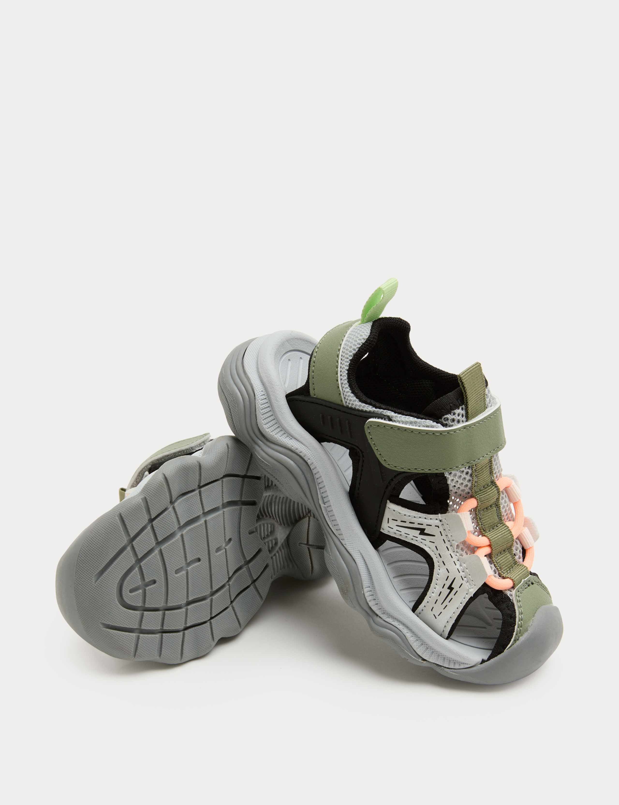 Kids Sporty Colour Block Trekkers (4 Small - 2 Large)