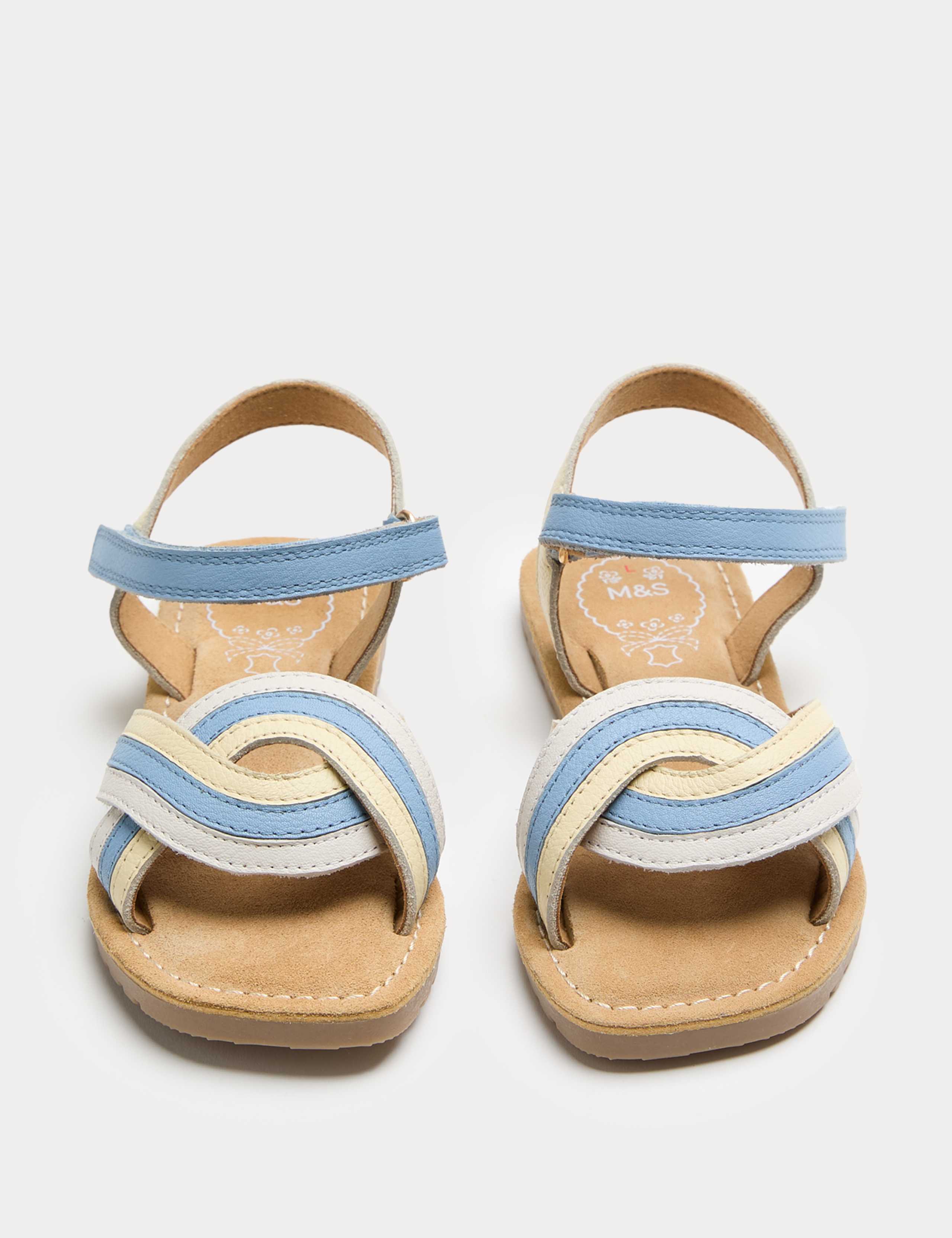 Kids' Leather Rainbow Strap Sandals (4 Small-2 Large)