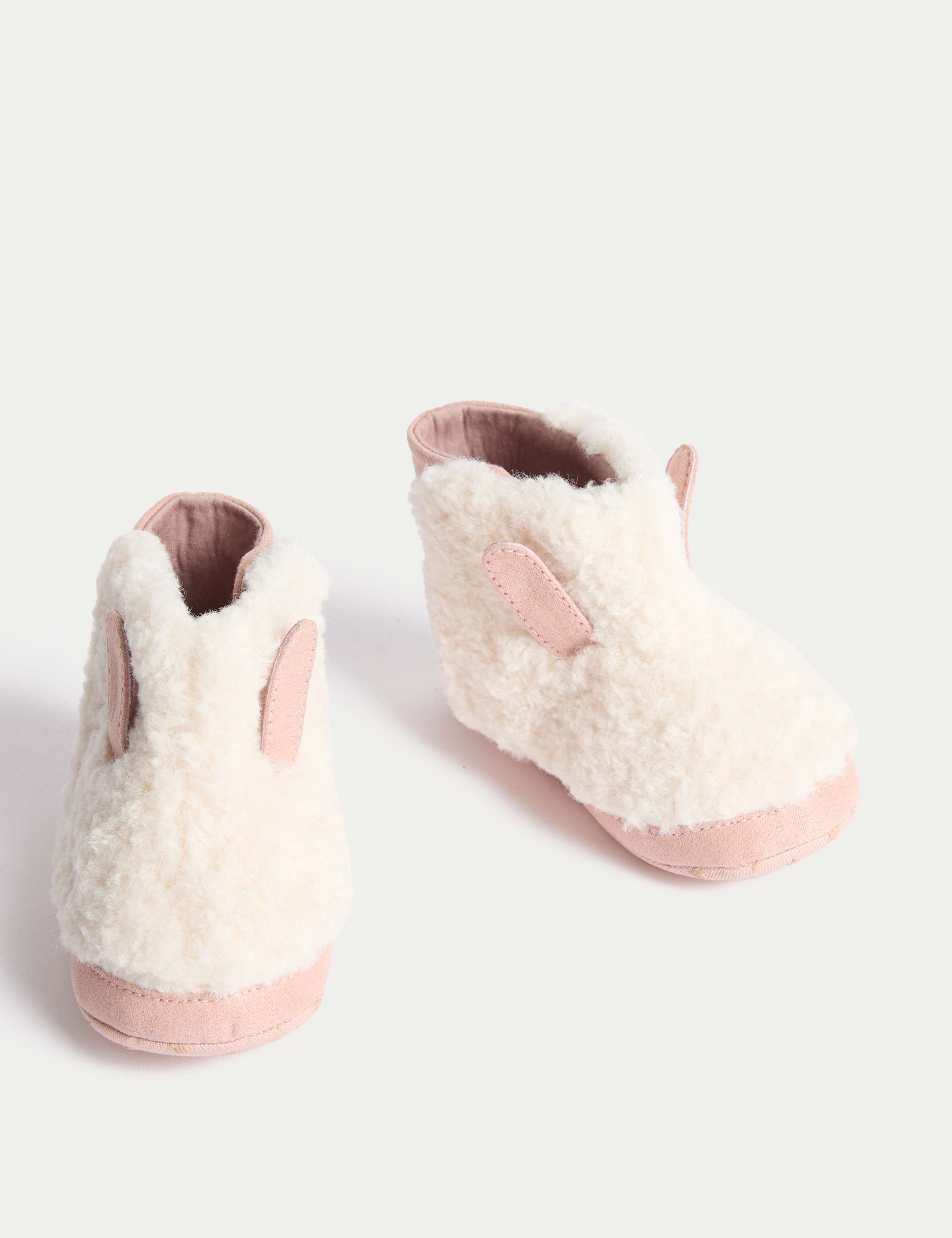 Baby Riptape Faux Fur Pram Shoes (0-18 Months)
