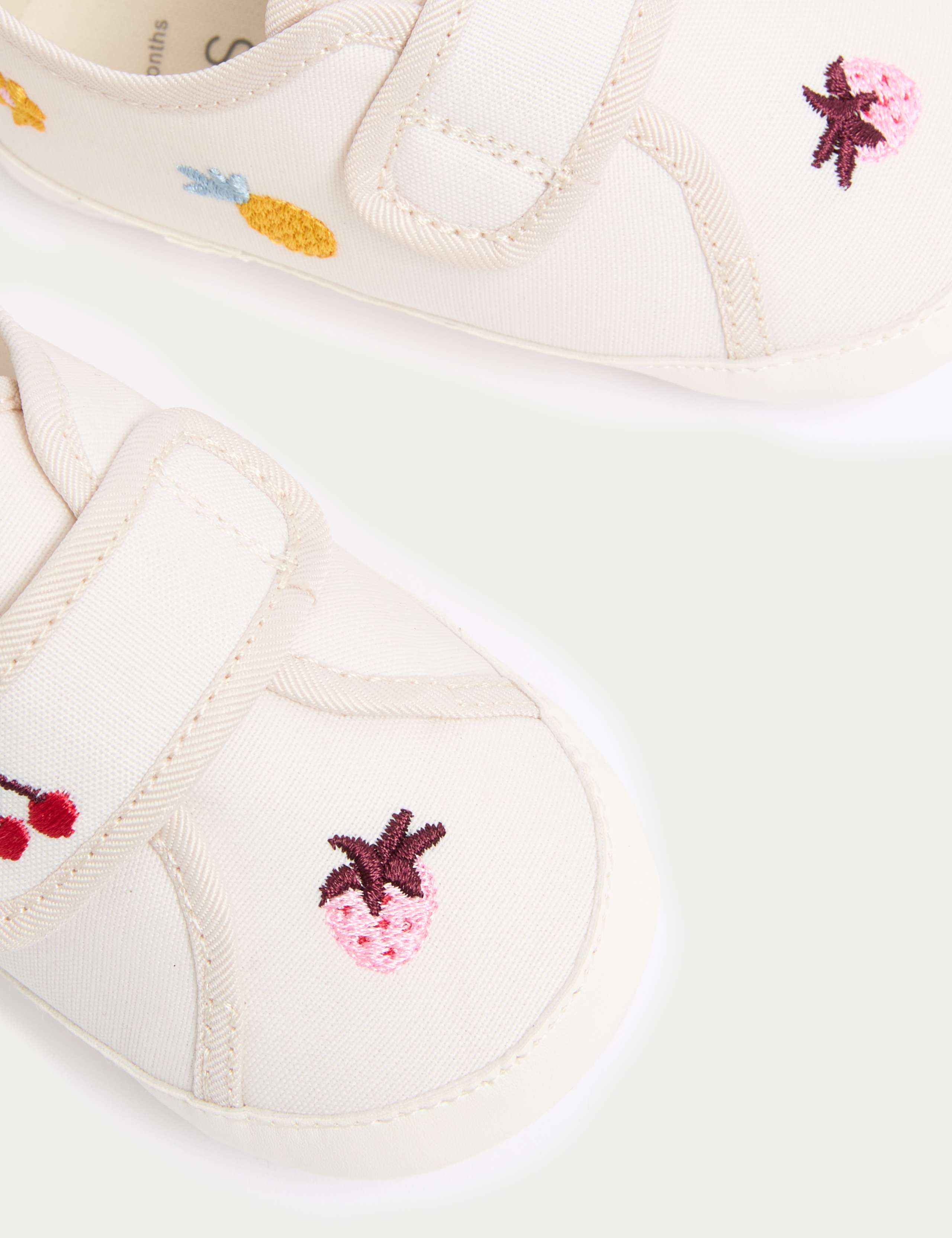 Baby T-Bar Embroidered Pram Shoes (0-18 Mths)