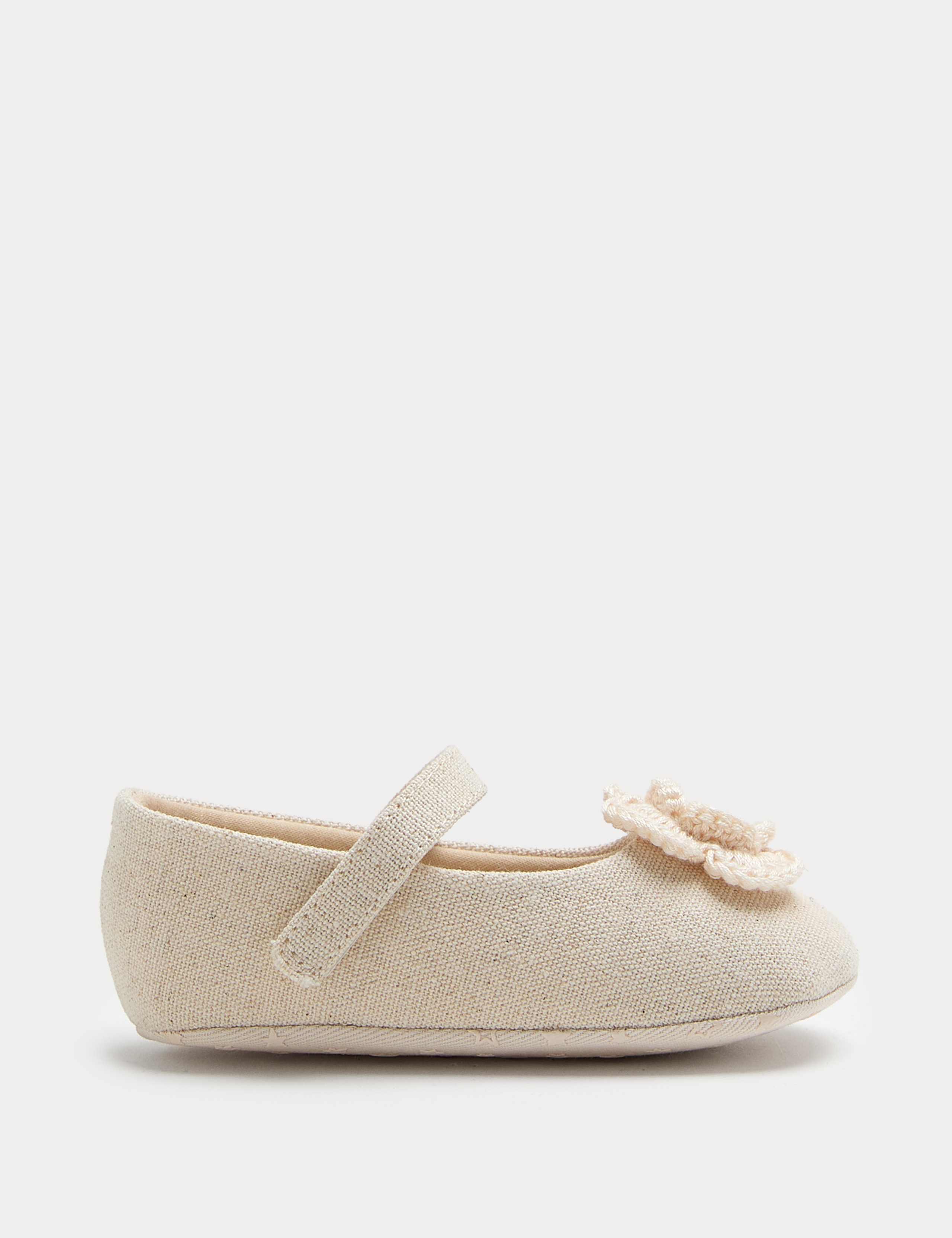 Baby Flower Ballet Pram Shoes (0-18 Mths)