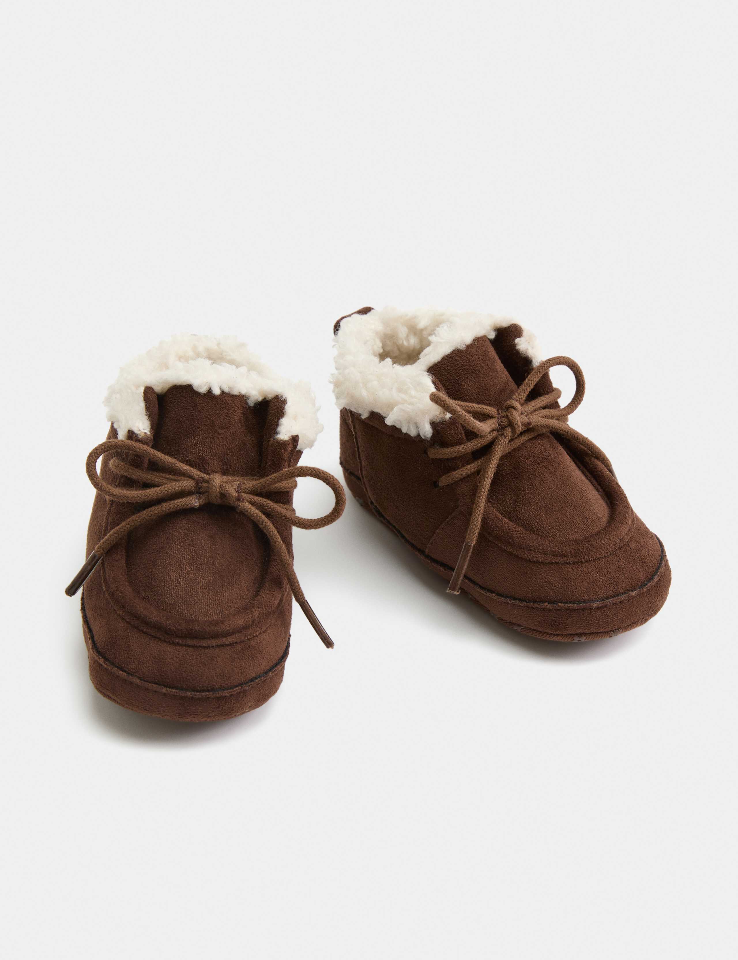 Baby Borg Lined Riptape Pram Boots