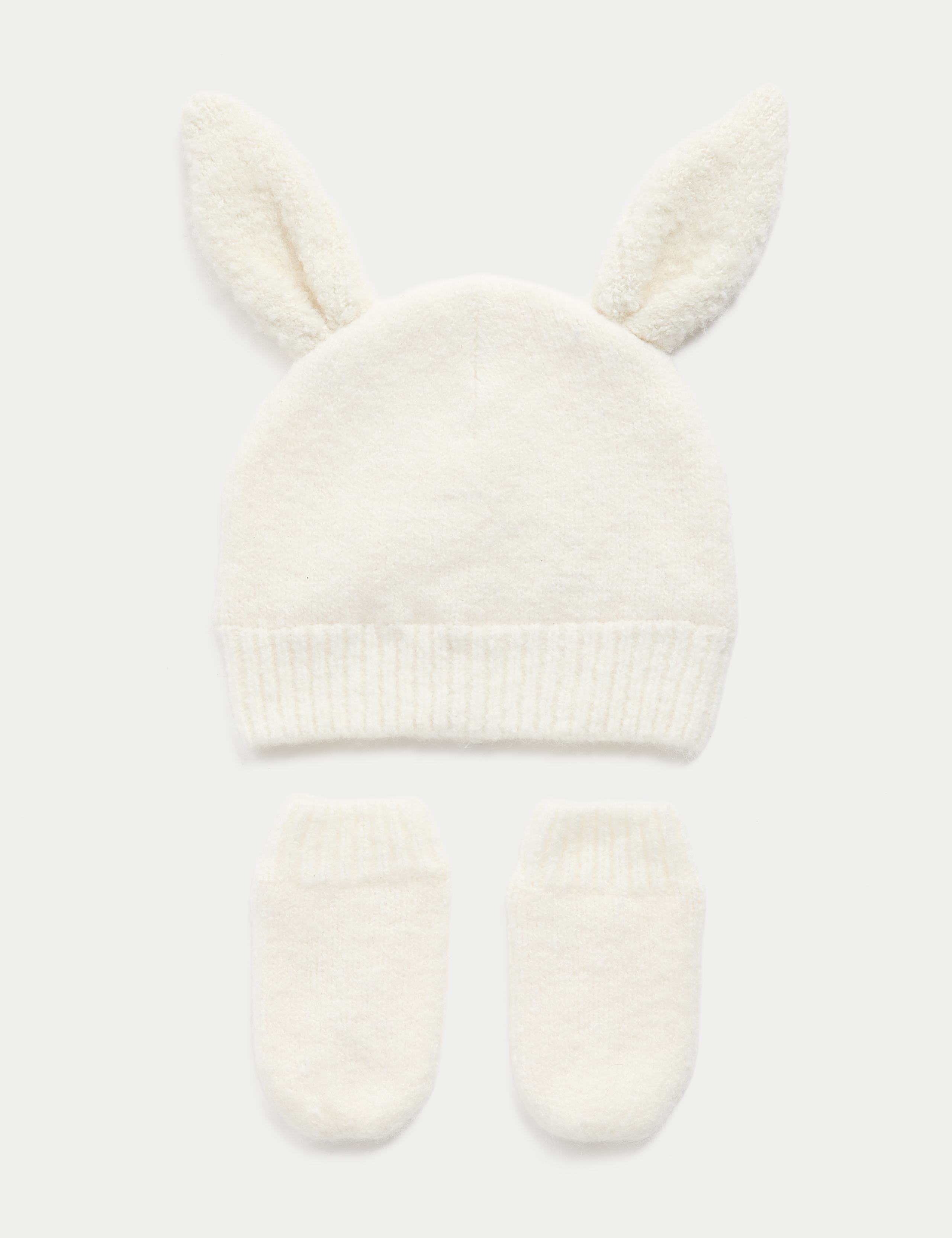 Baby Bunny Hat and Mittens Set (0-3 Yrs)