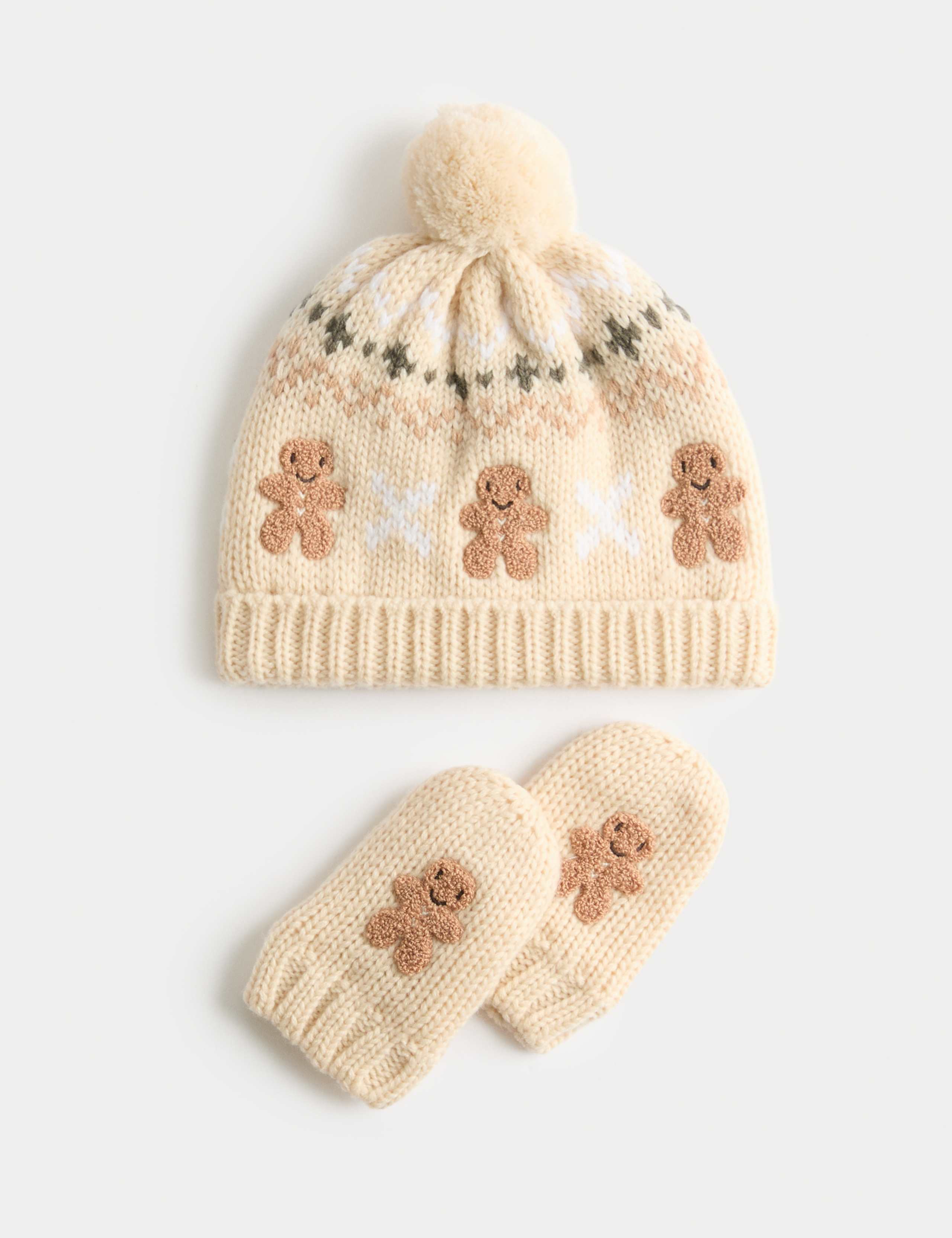 2pc Patterned Hat and Mitten Set (0-3 Yrs)