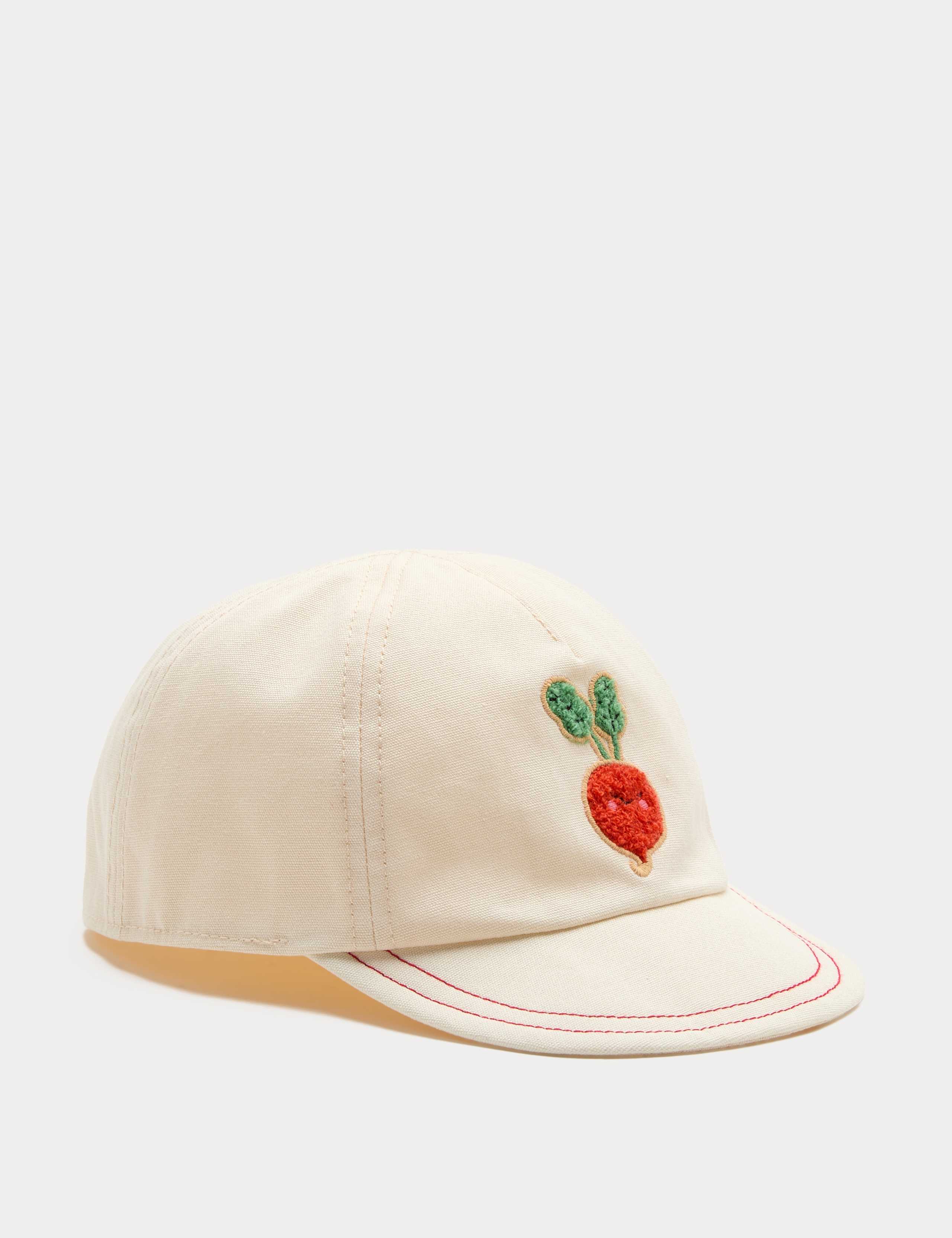 Pure Cotton Radish Badge Cap (0-36 Mths)
