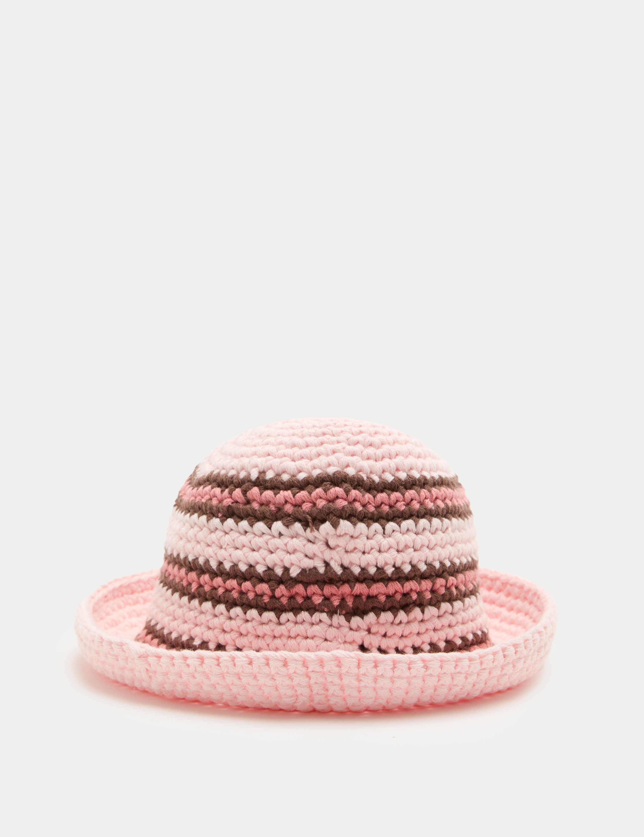 Baby Crochet Stripe Bucket Hat (0-36 Yrs)