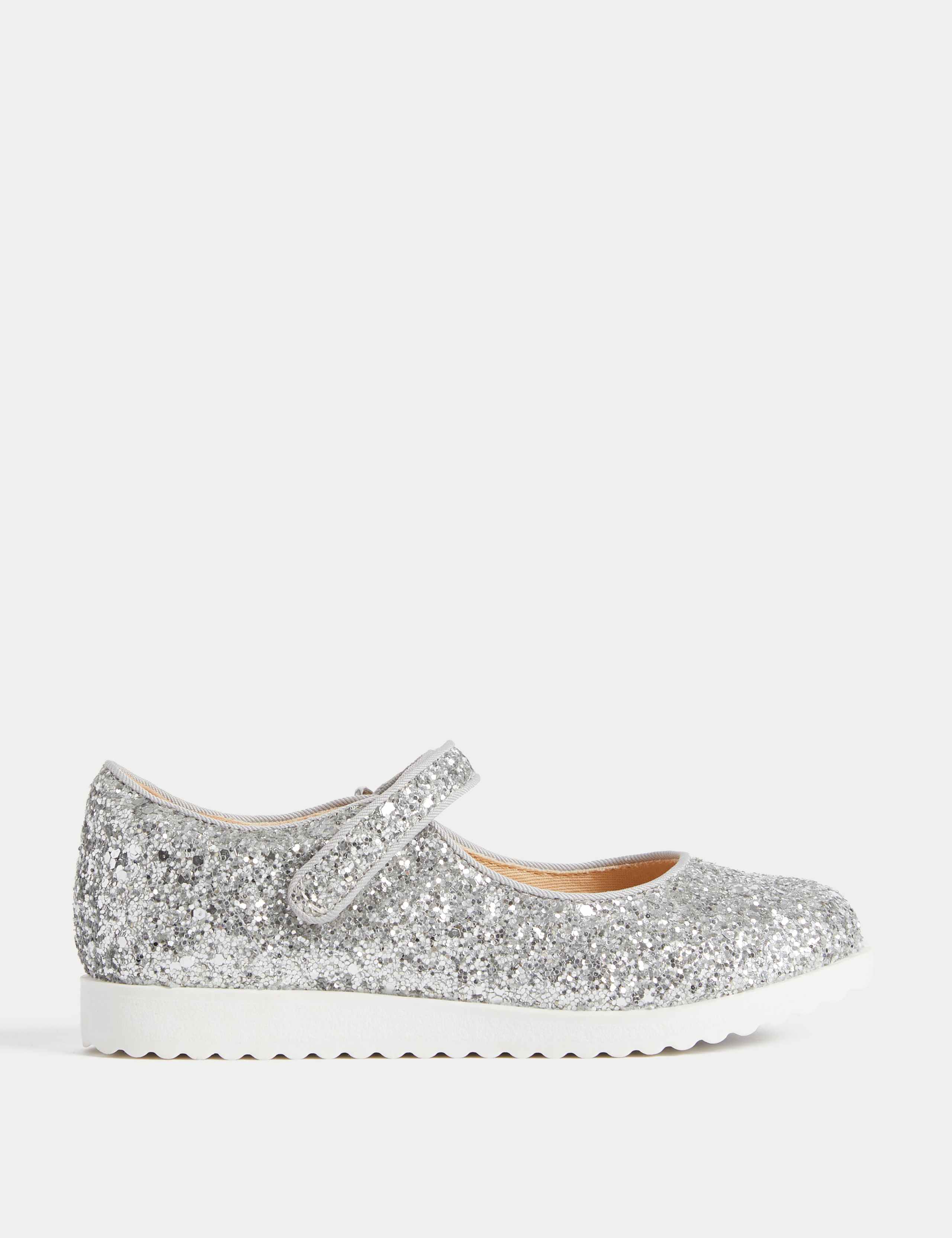 Kids' Glitter Riptape Mary Jane Shoes (4 Small - 2 Large)