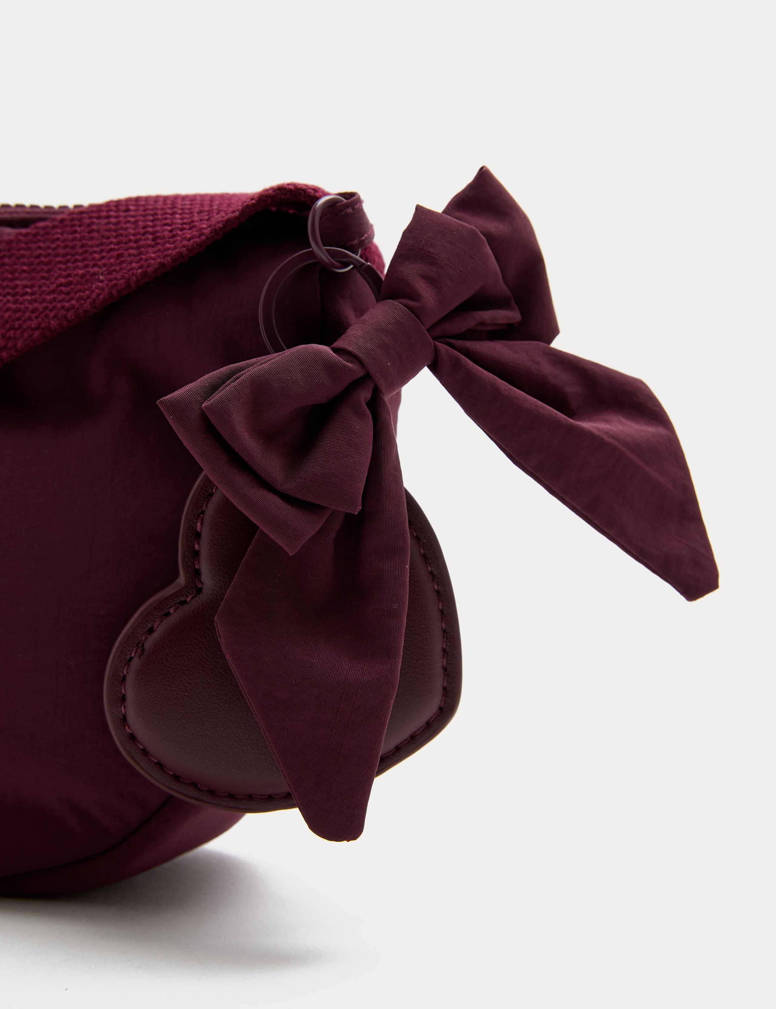 Kids' Bow Heart Charm Sling Bag