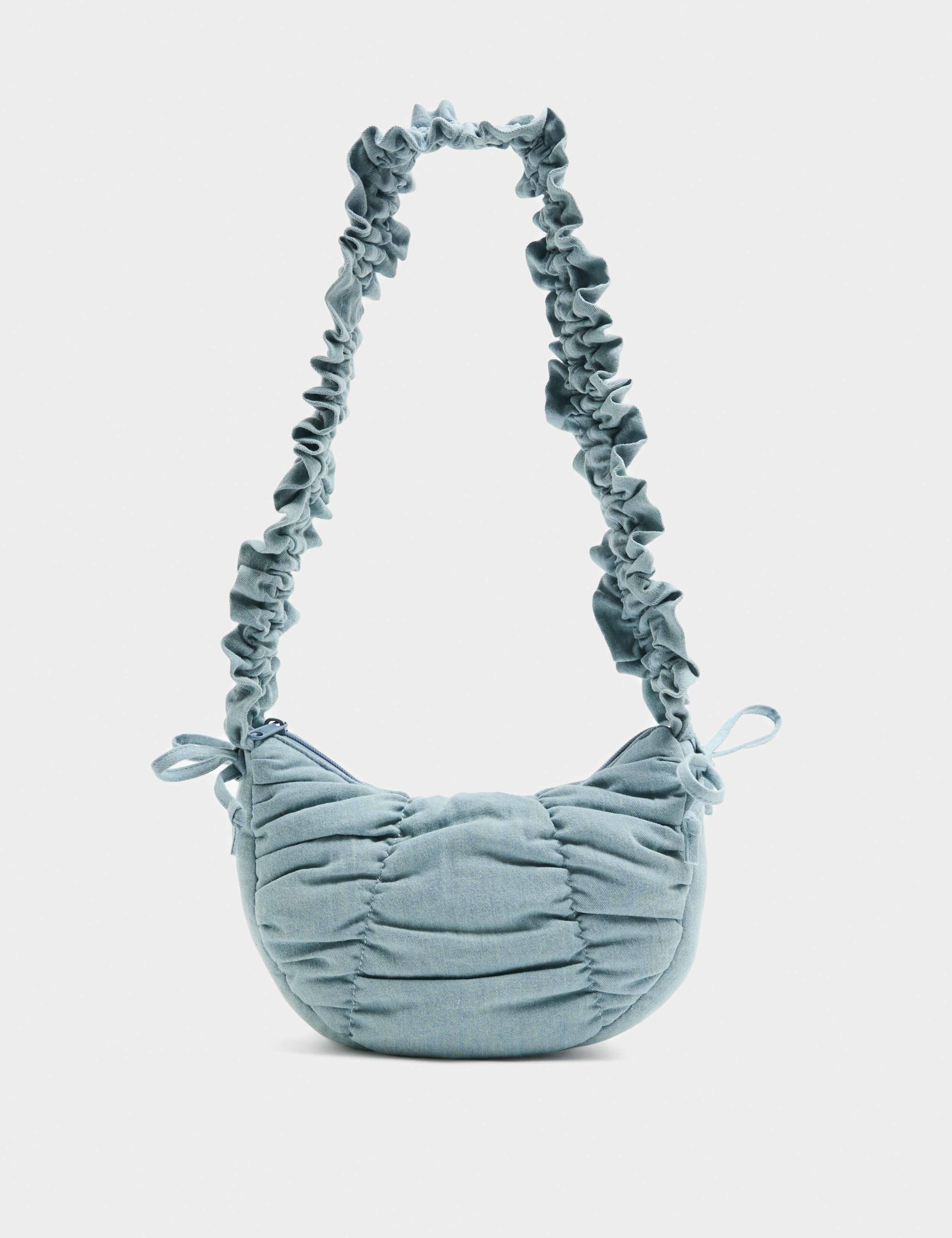 Textured Crossbody Ruched Bag