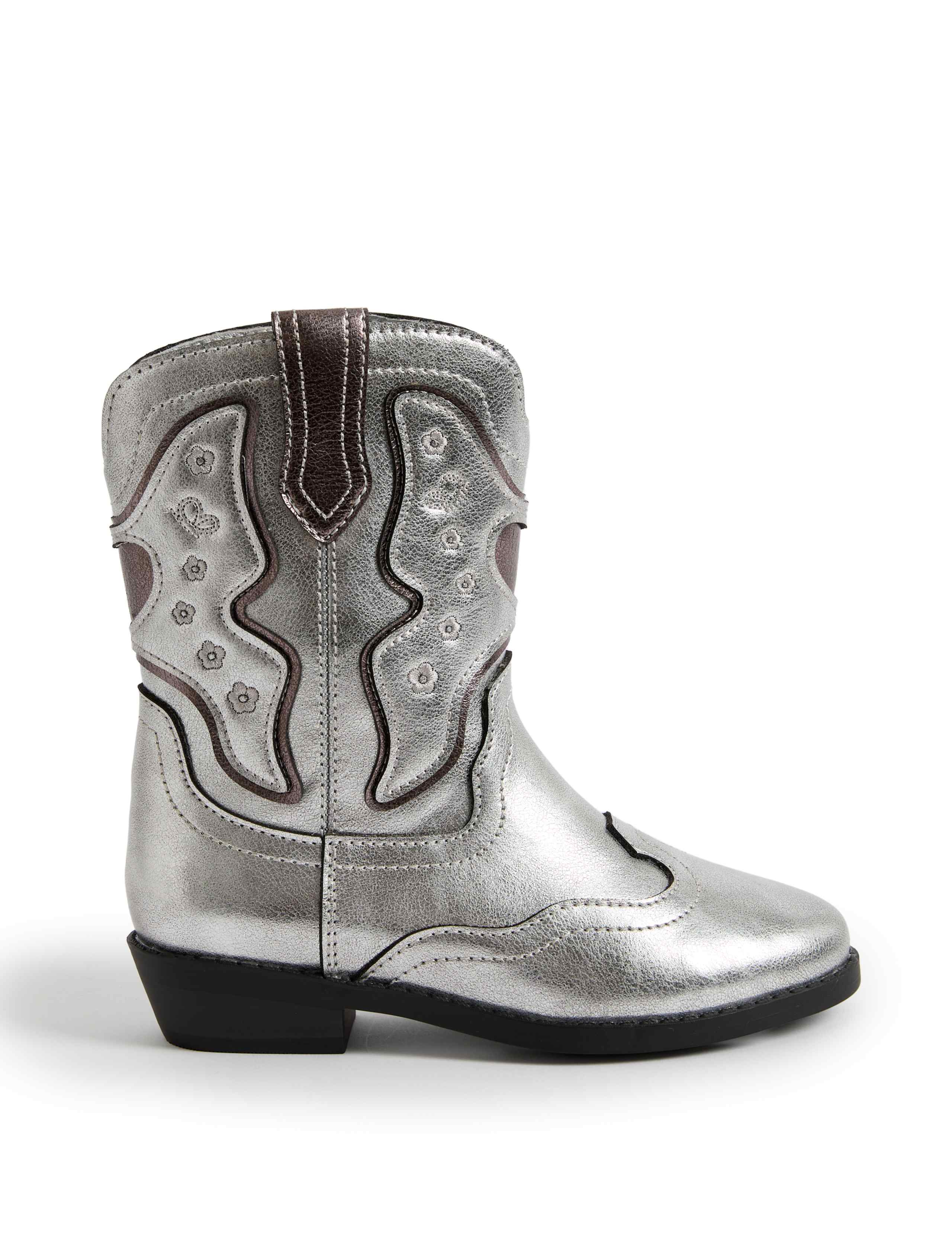 Kids' Metallic Western Boots (4 Small - 6 Large)