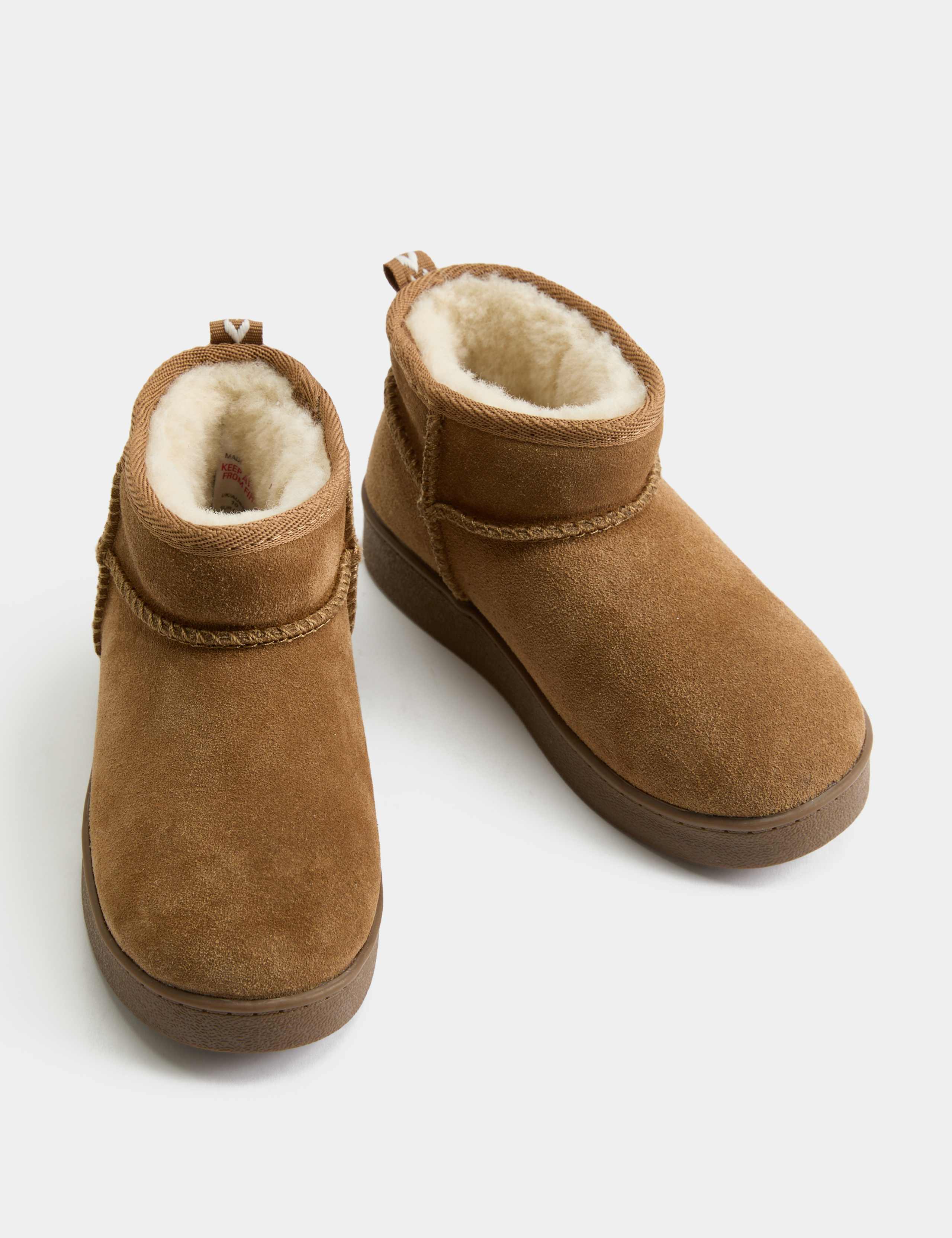 Kids' Suede Warm Lined Pull On Boots (4 Small - 6 Large)