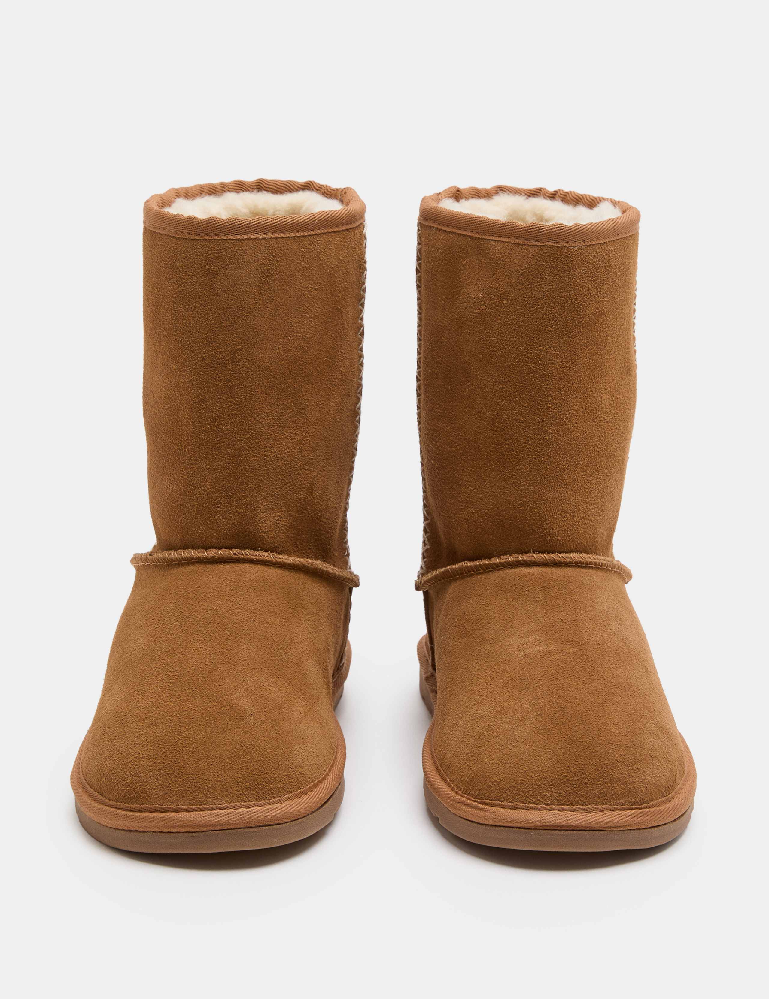 Suede Slip-On Mid Calf Boots (4 Small-6 Large)