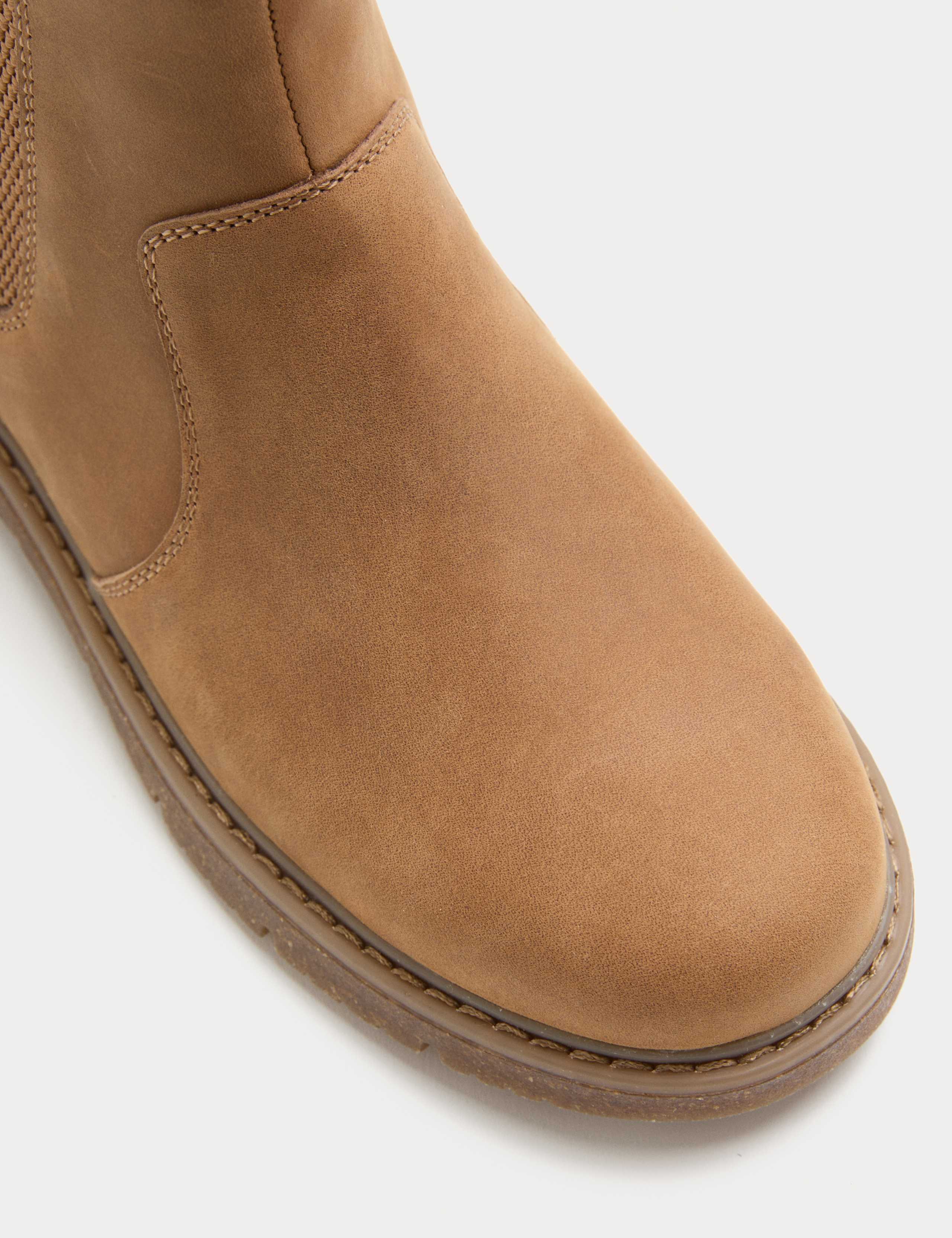 Kids' Leather Plain Chelsea Boots (4 Small - 7 Large)