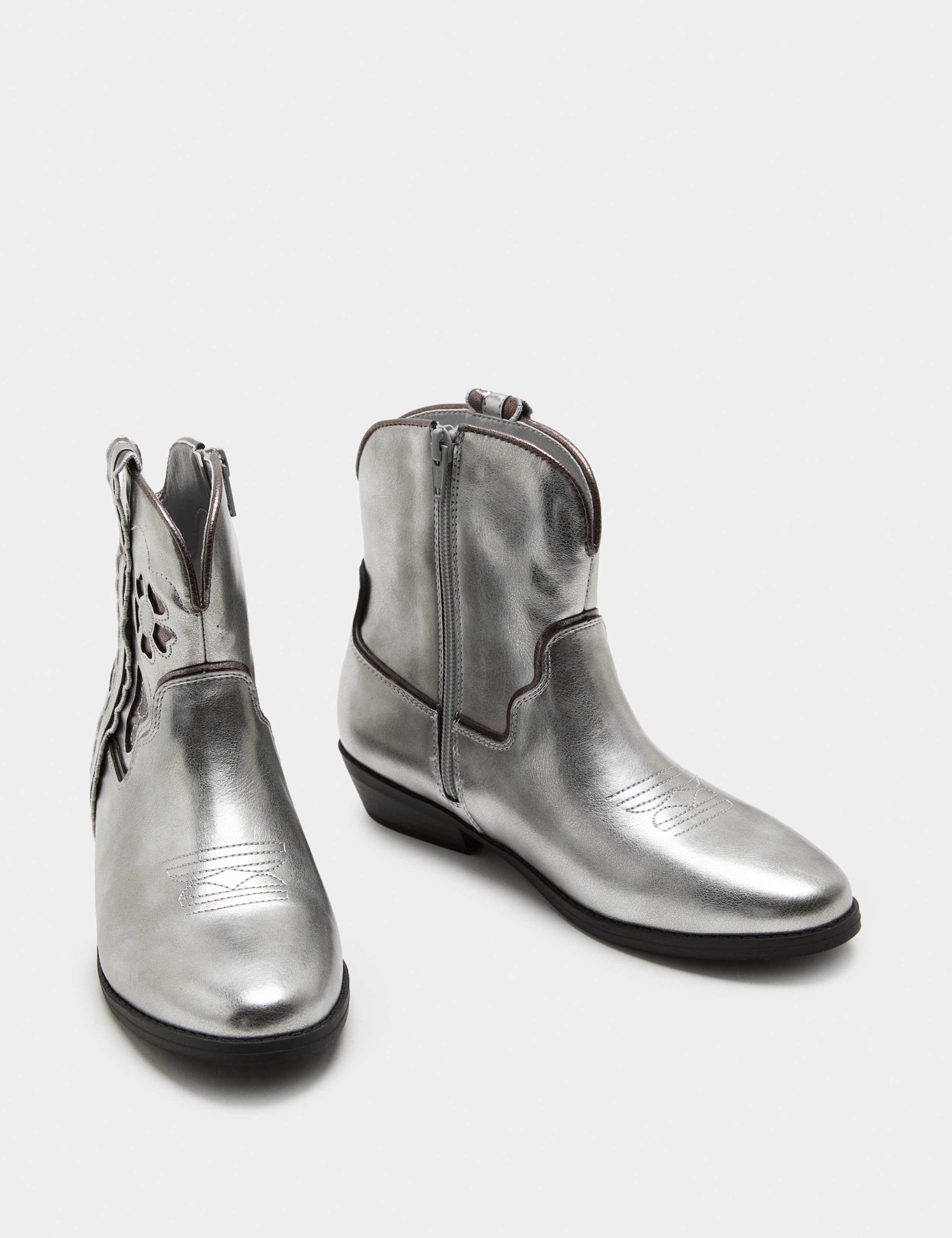 Kids' Floral Western Ankle Boots (4 Small-6 Large)