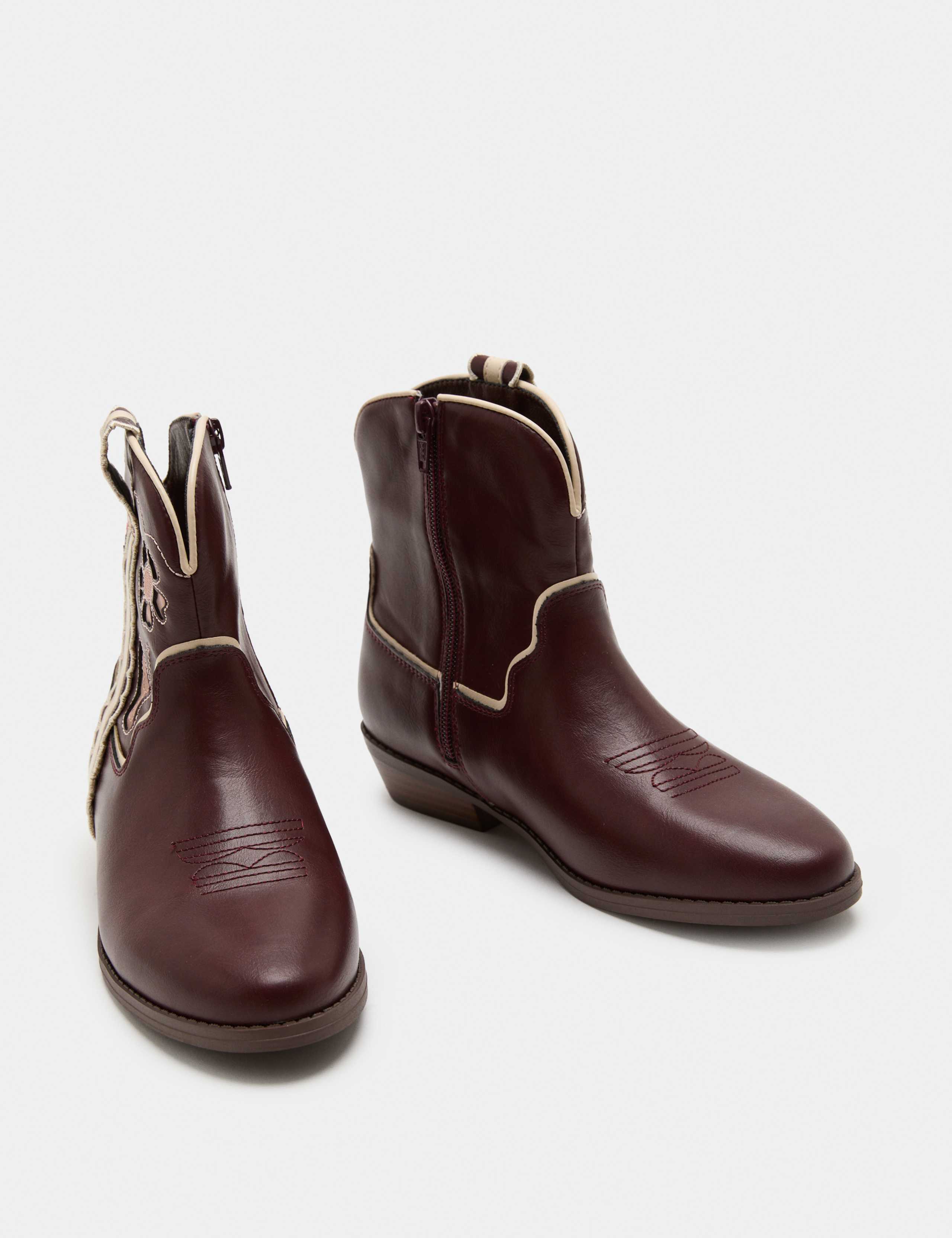 Kids' Floral Western Ankle Boots (4 Small-6 Large)