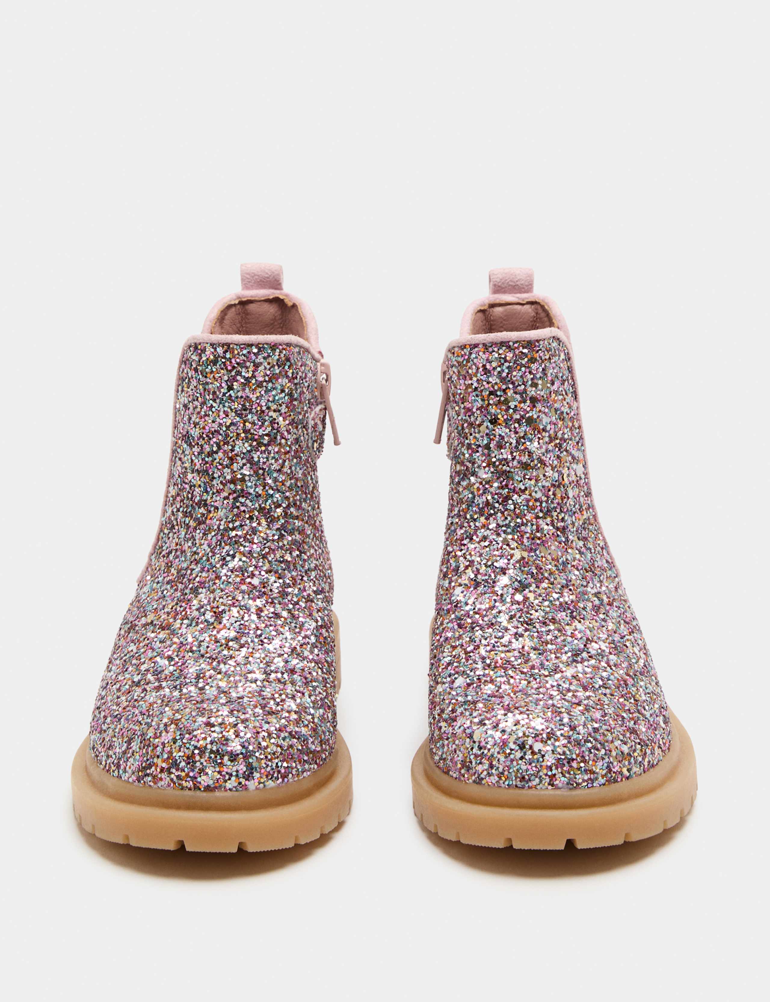Kids' Glitter Chelsea Boots (4 Small-2 Large)