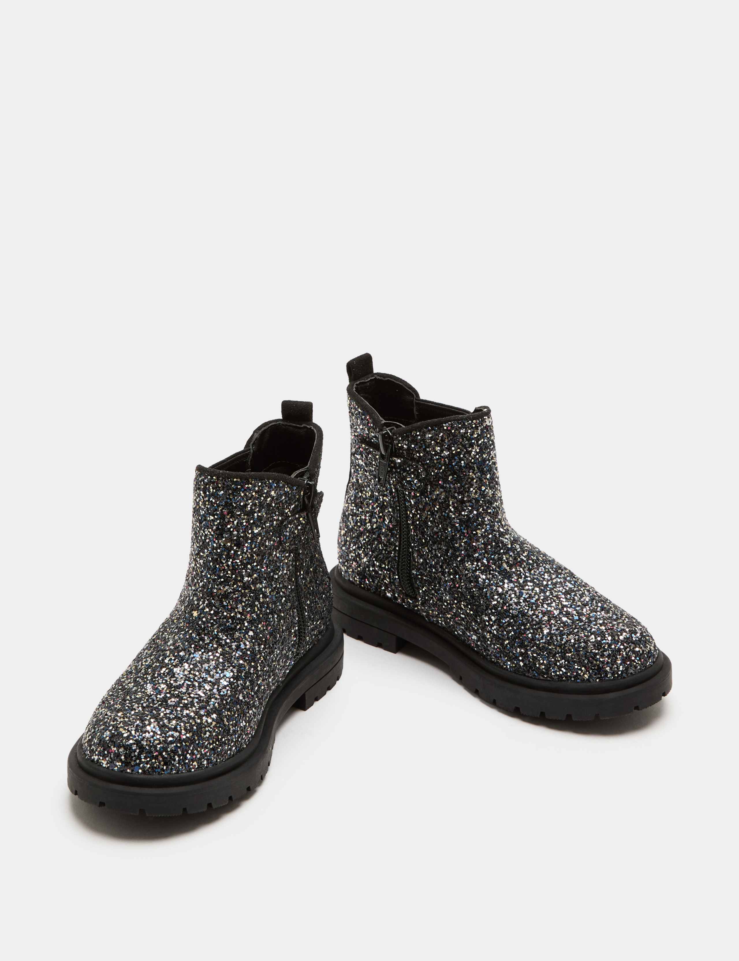 Kids' Glitter Chelsea Boots (4 Small-2 Large)