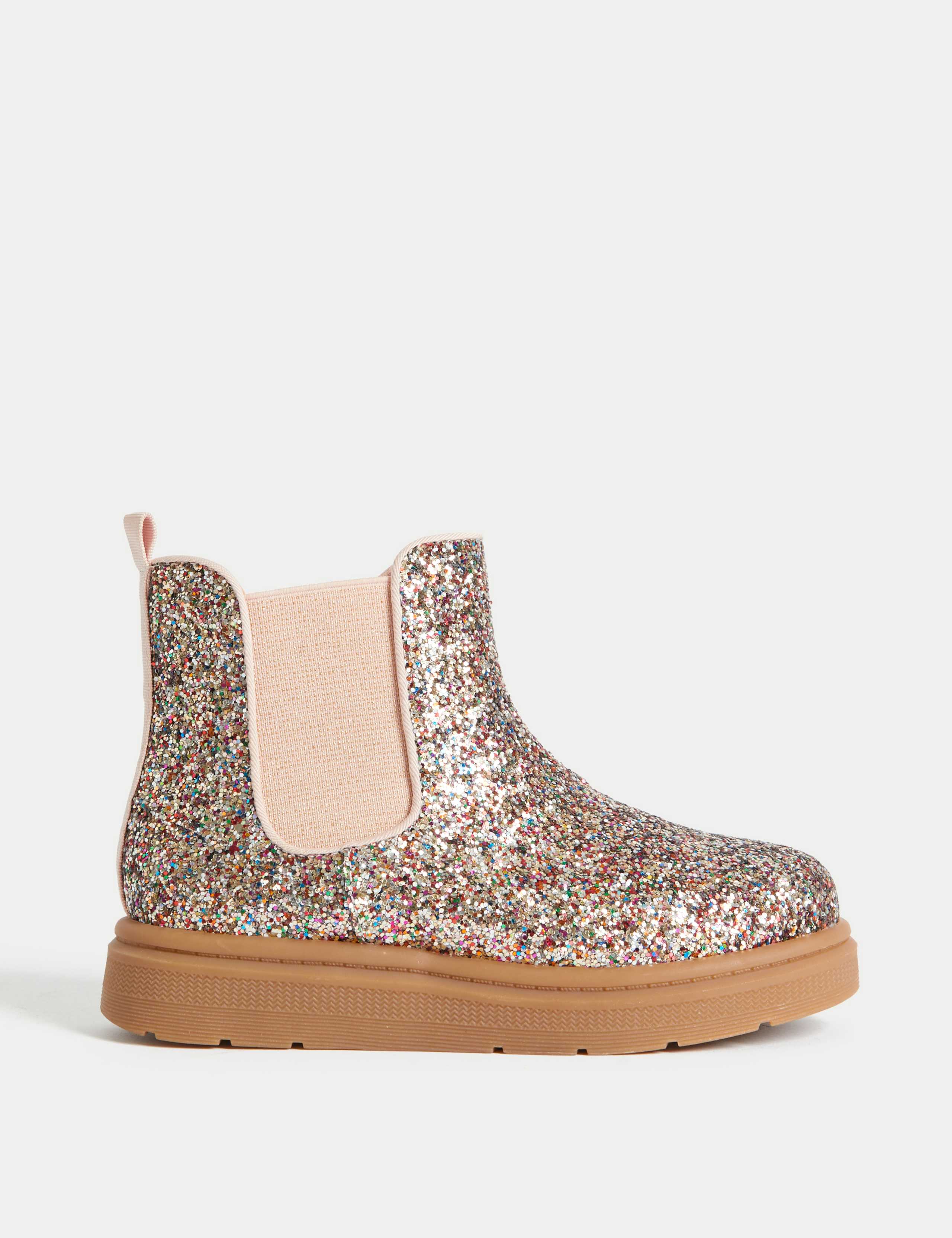 Kids' Glitter Chelsea Boots (4 Small - 2 Large)