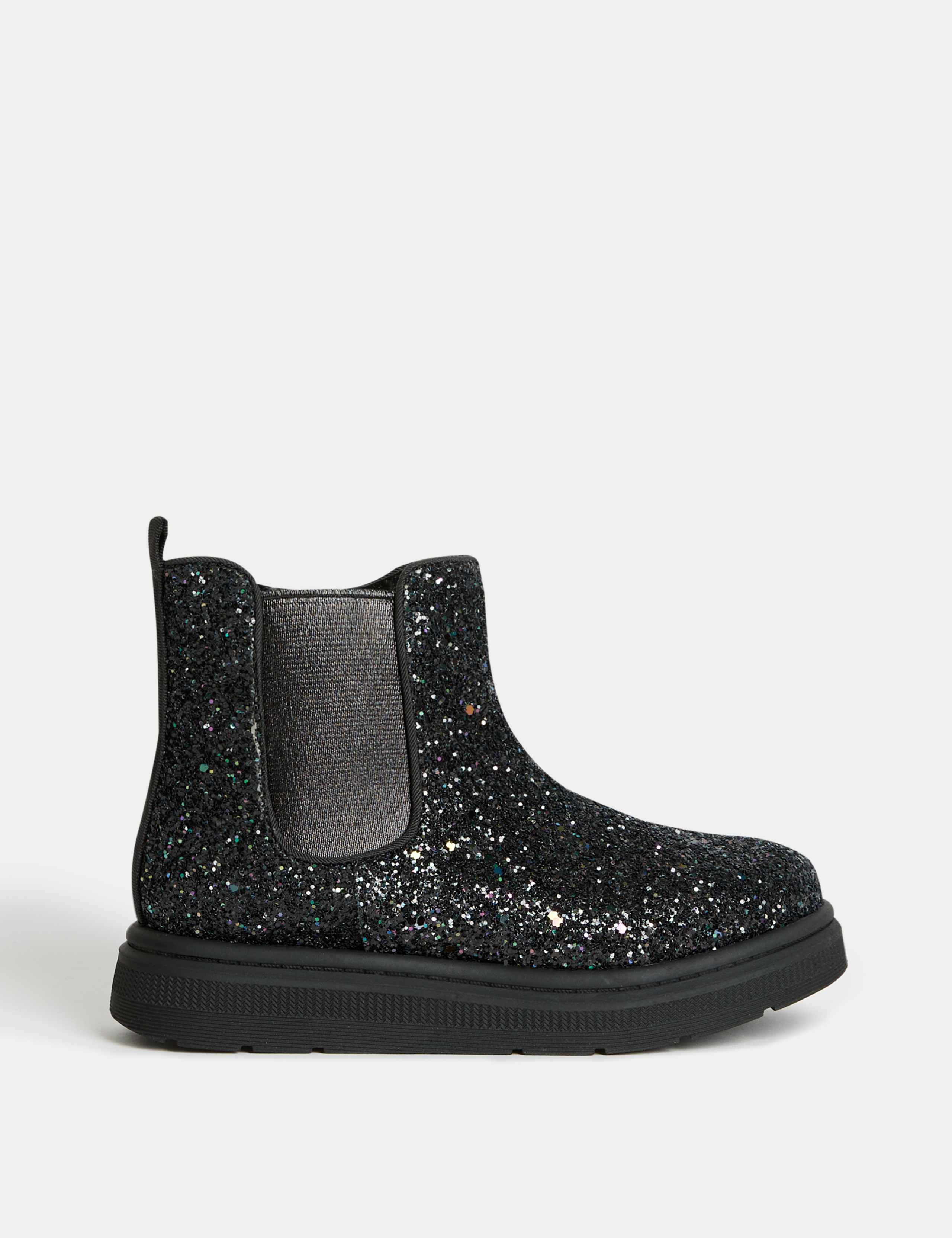 Kids' Glitter Chelsea Boots (4 Small - 2 Large)