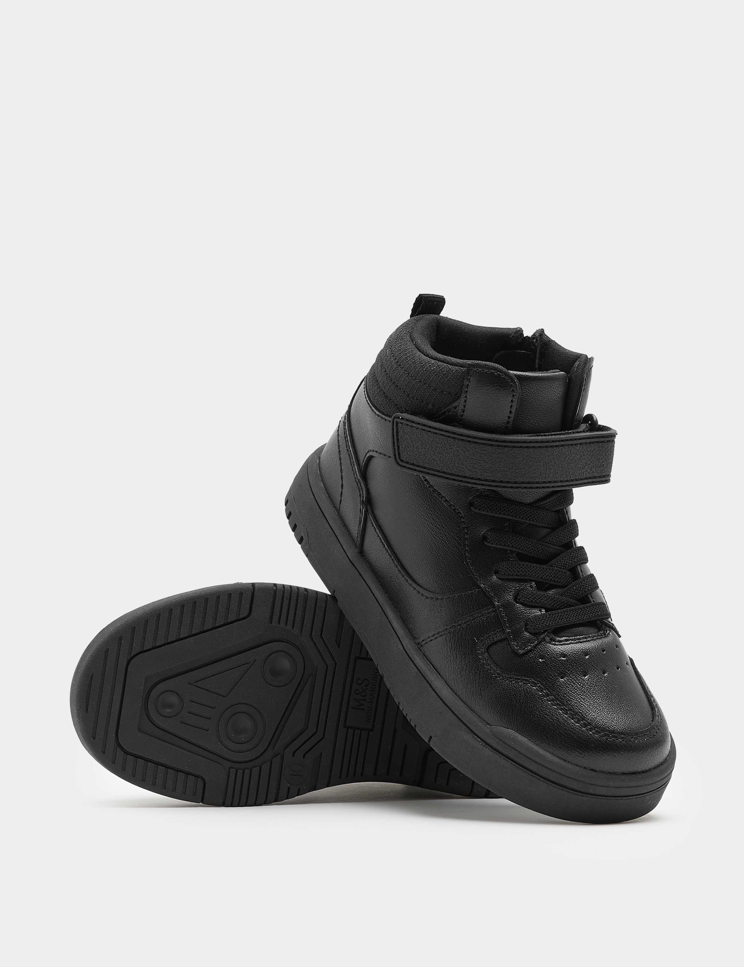 Kids' Leather High Top School Shoes (8 Small-2 Large)