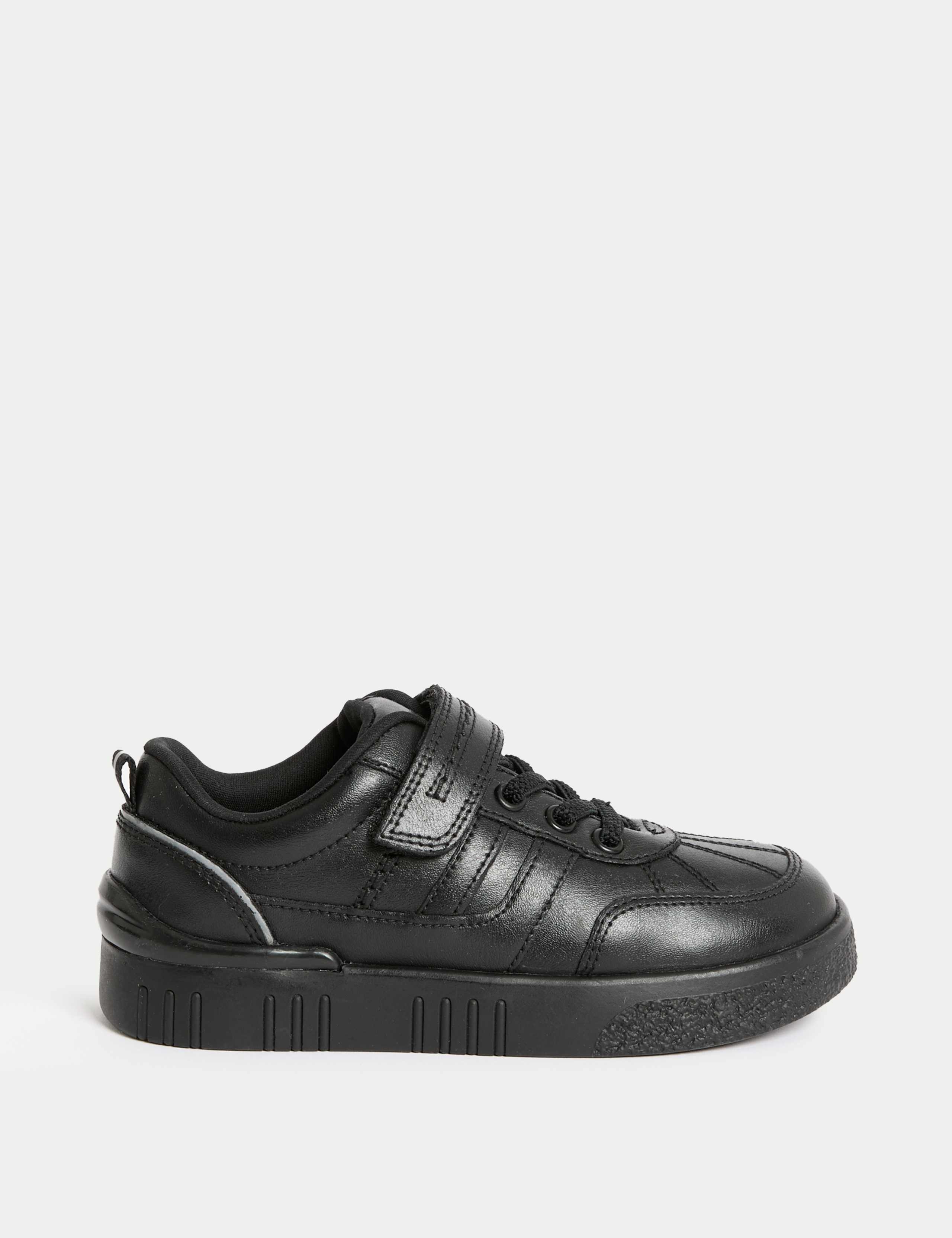 Kids' Leather Riptape School Shoes (8 Small - 2 Large)