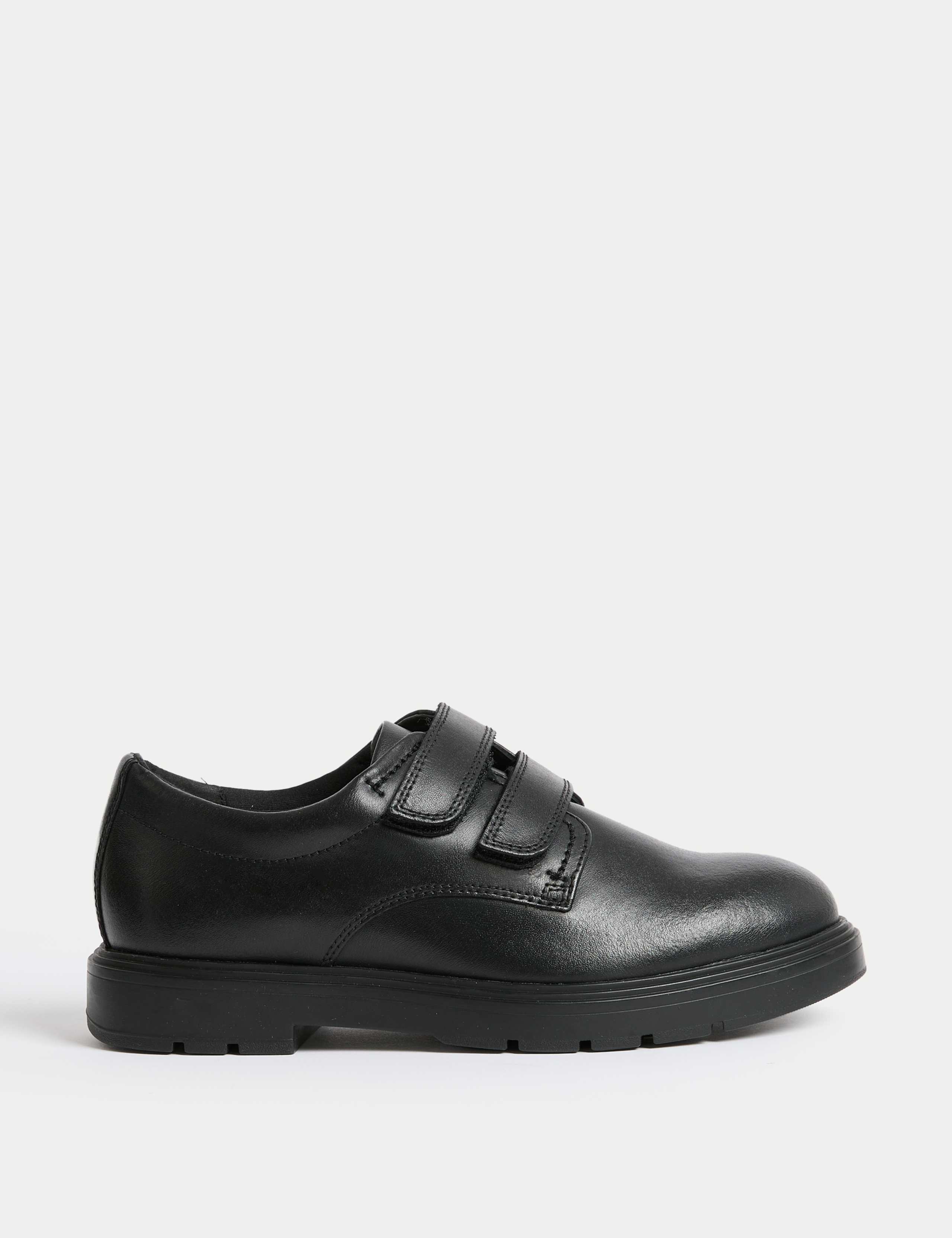 Kids' Leather Riptape School Shoes (13 Small - 9 Large)