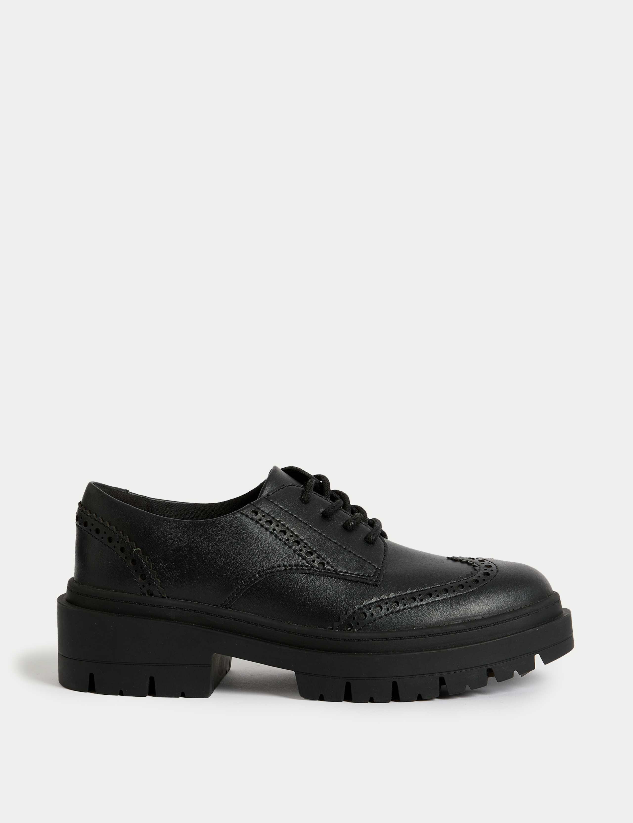 Kids' Leather Chunky Brogue School Shoes (13 Small - 7 Large)