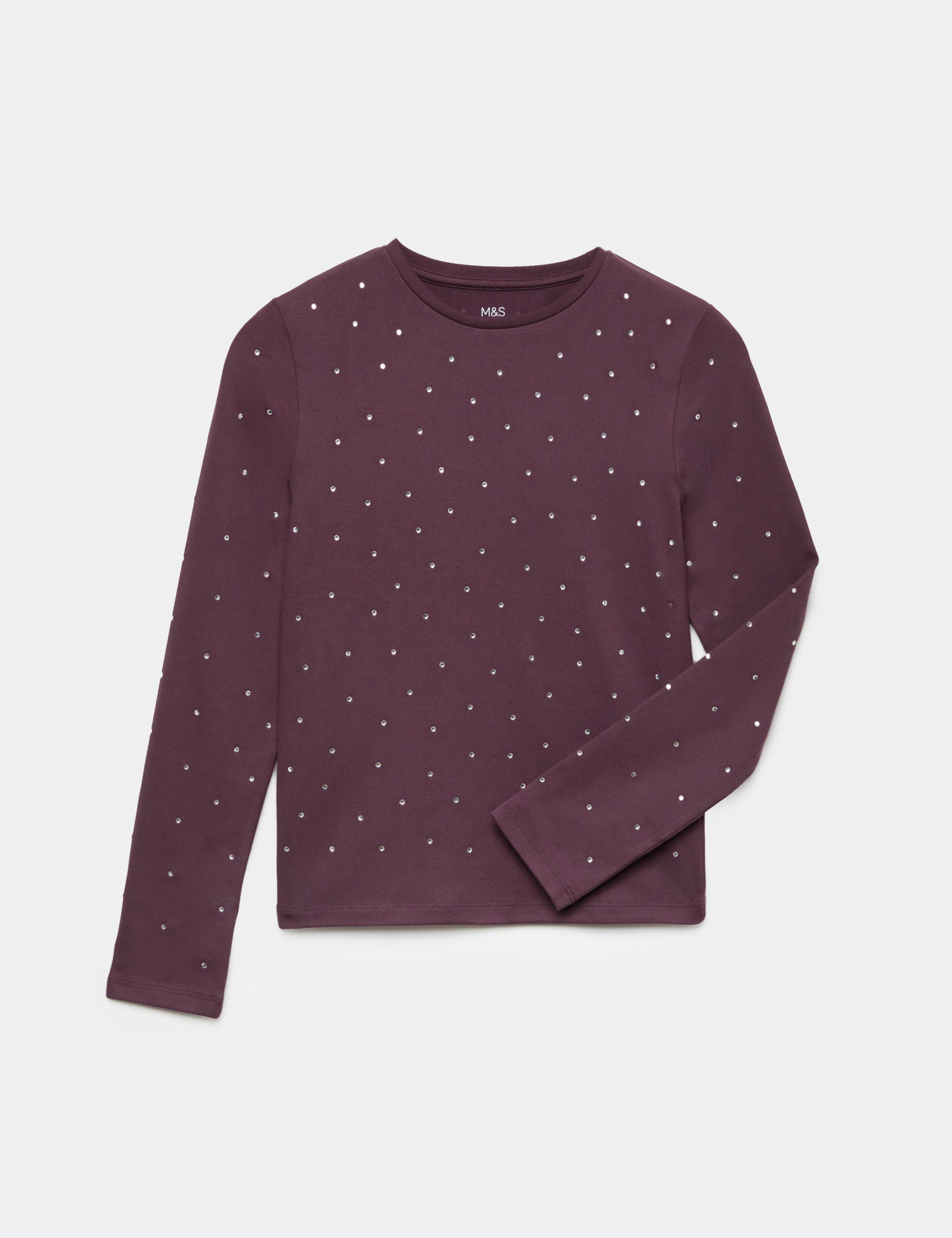 Diamanté Long Sleeve Top (6-16 Yrs)