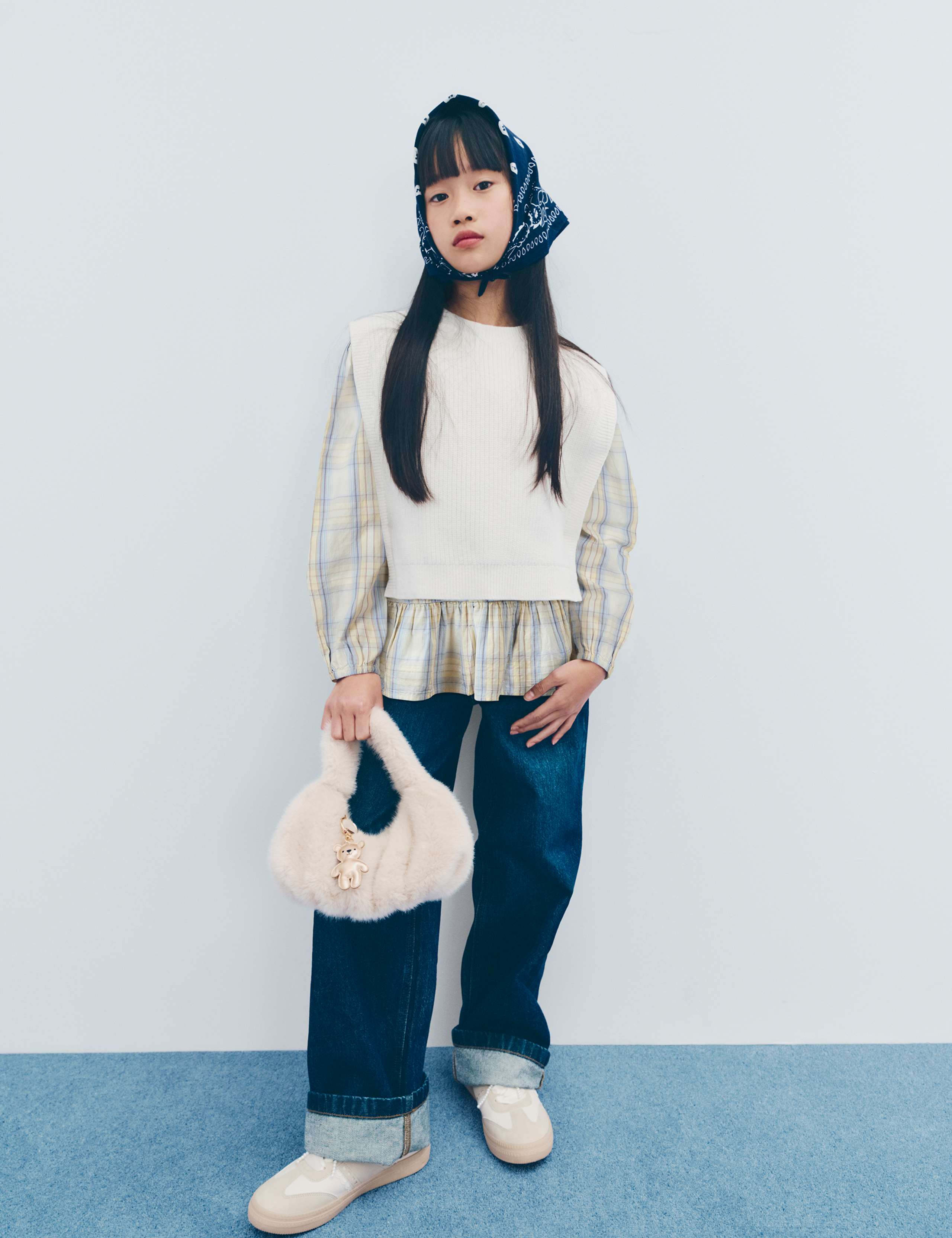 2pc Cotton Rich Knit Tabard and Check Shirt (6-16 Yrs)