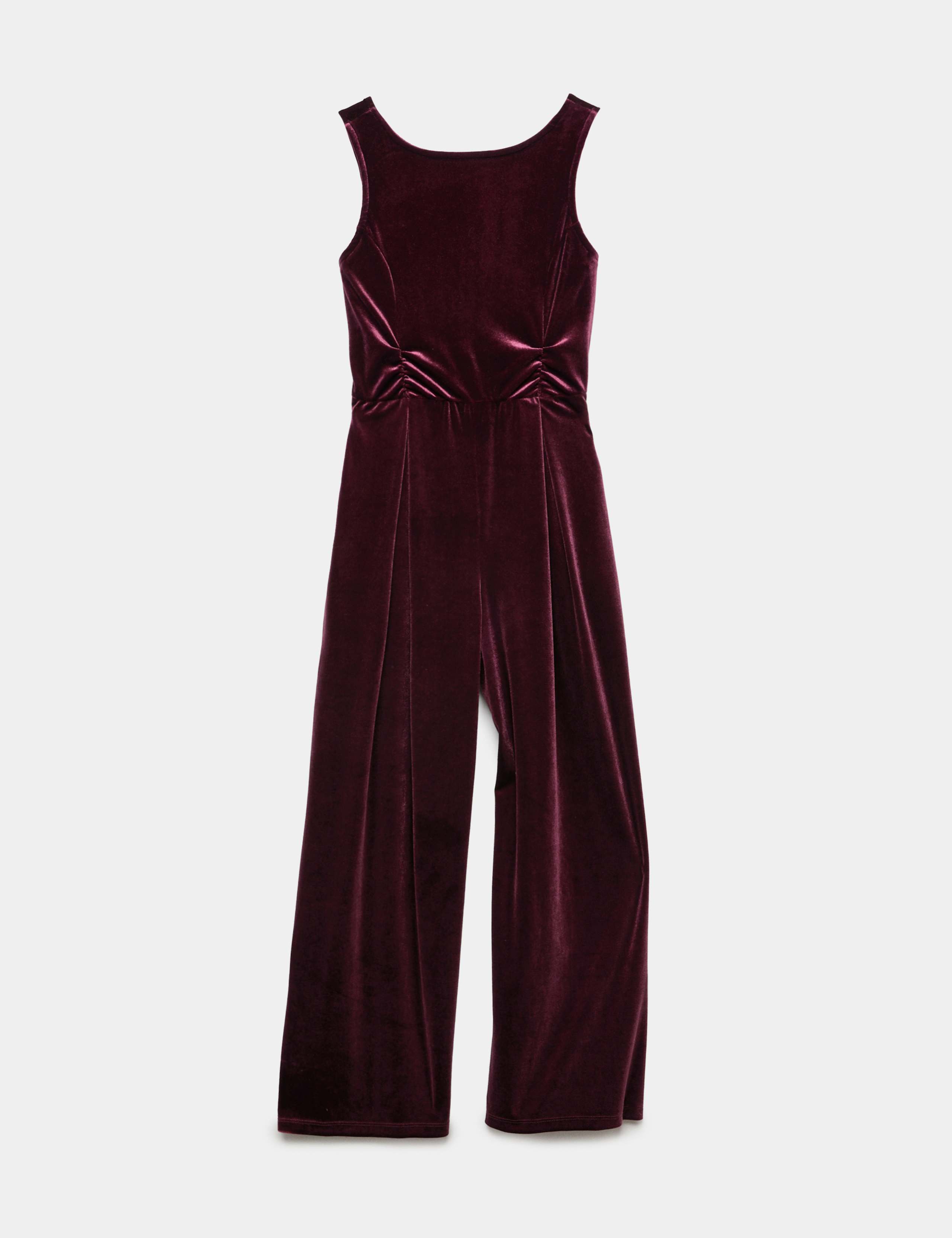 Velvet Wide Leg Pull On Jumpsuit