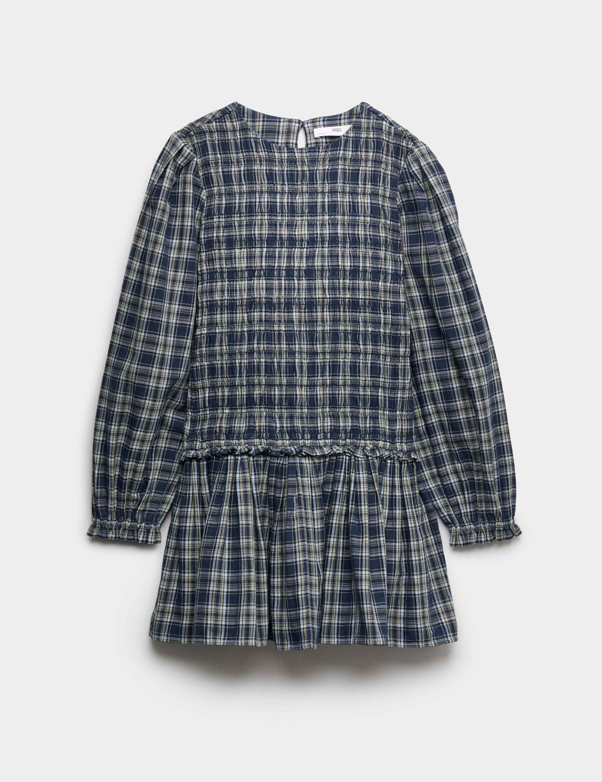 Pure Cotton Checked Dress (6-16 Yrs)