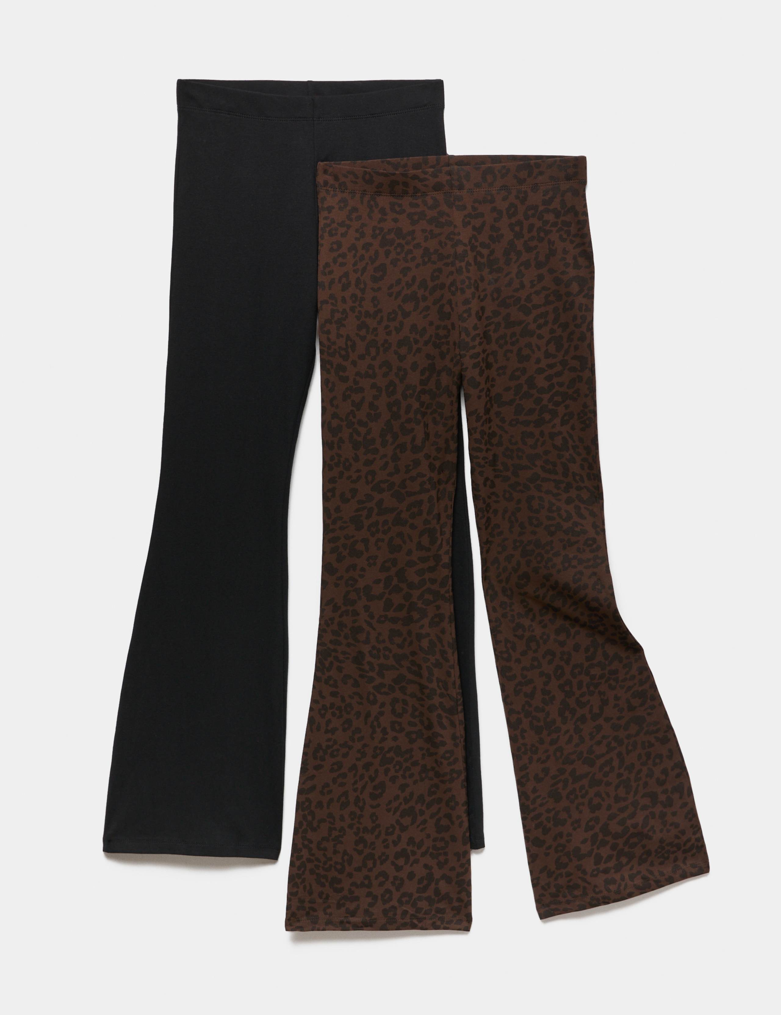 2 Pack Cotton Rich Kickflare Leggings (6-16 Yrs)