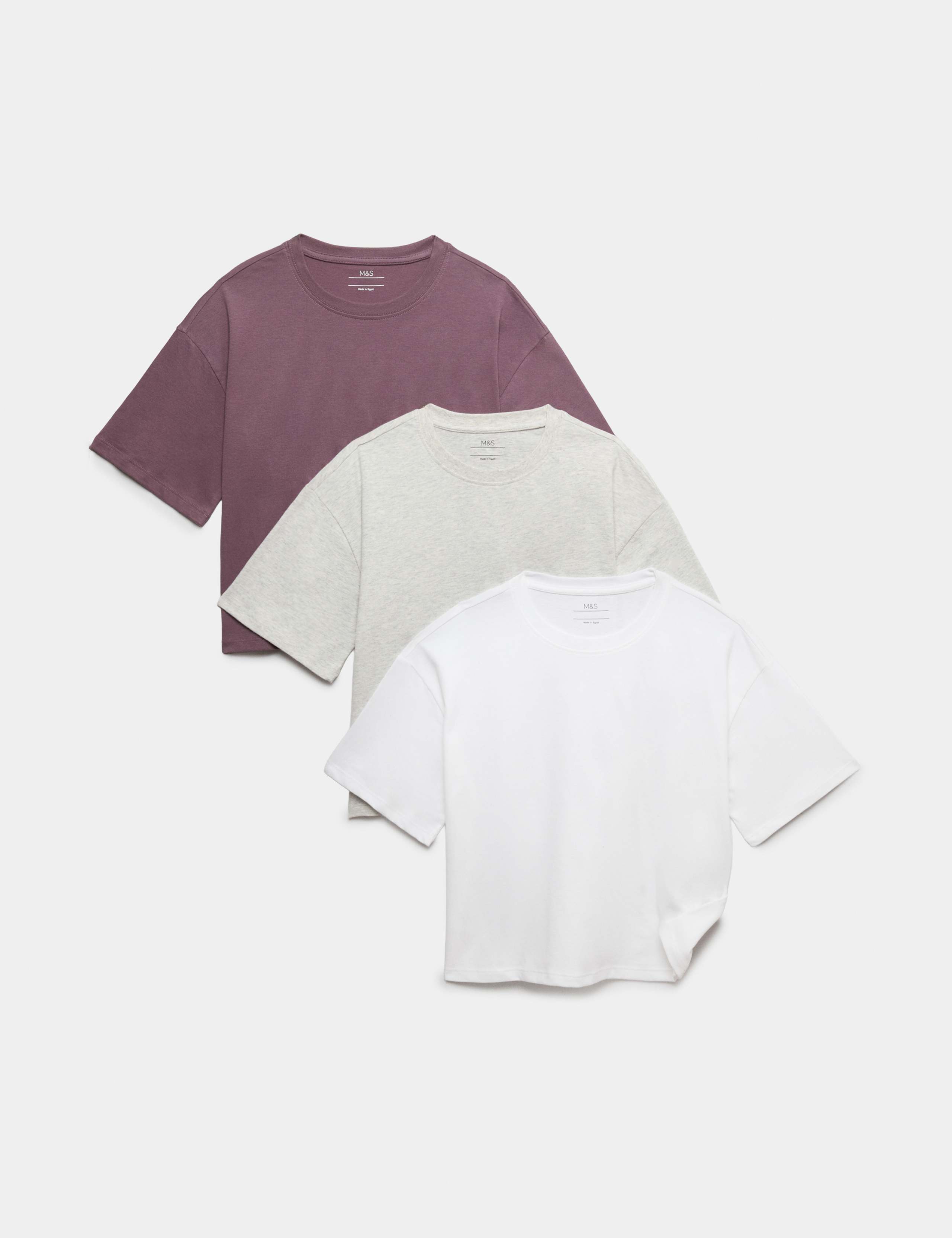 3 Pack Cotton Rich Boxy T-Shirts (6-16 Yrs)