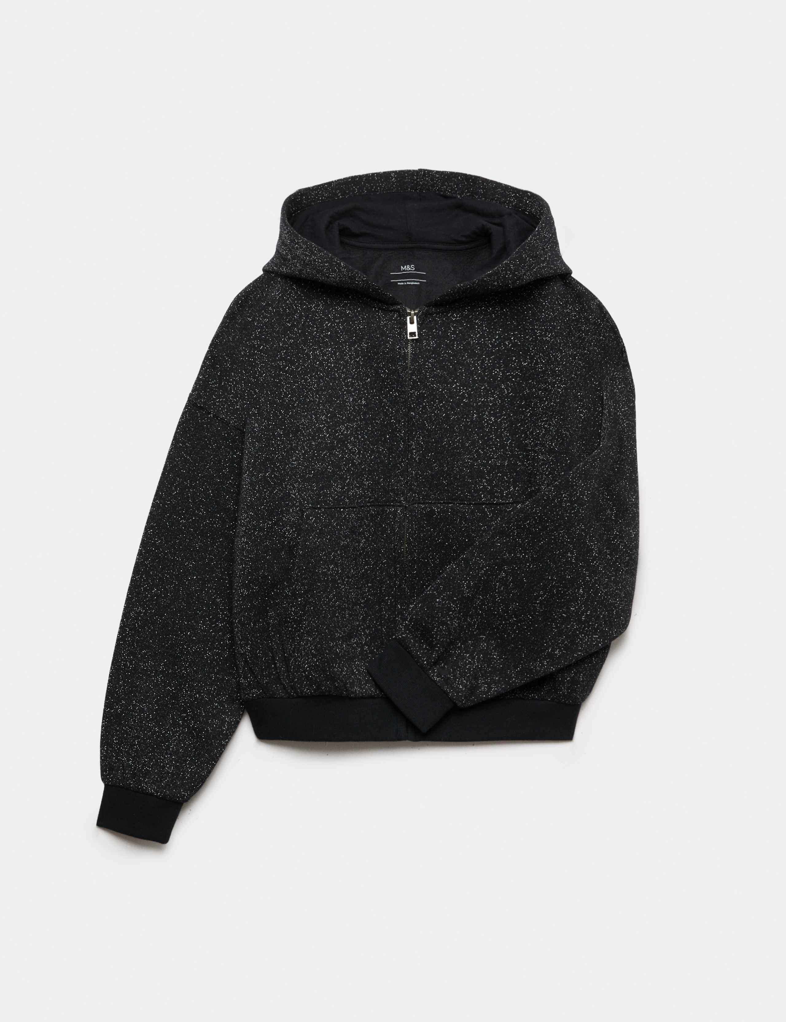 Cotton Rich Lurex Sparkle Zip Hoodie