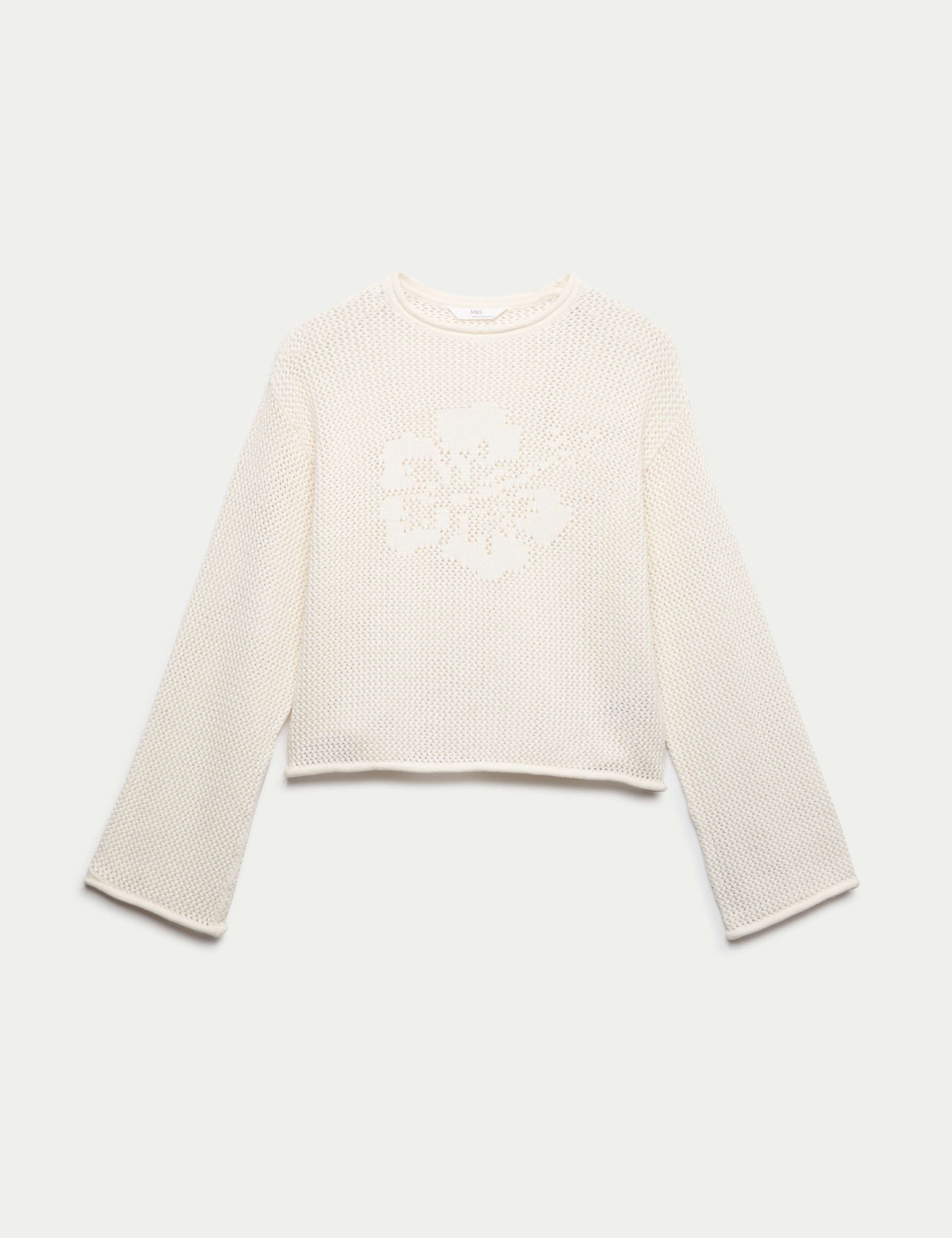 Pure Cotton Floral Jumper (6-16 Yrs)
