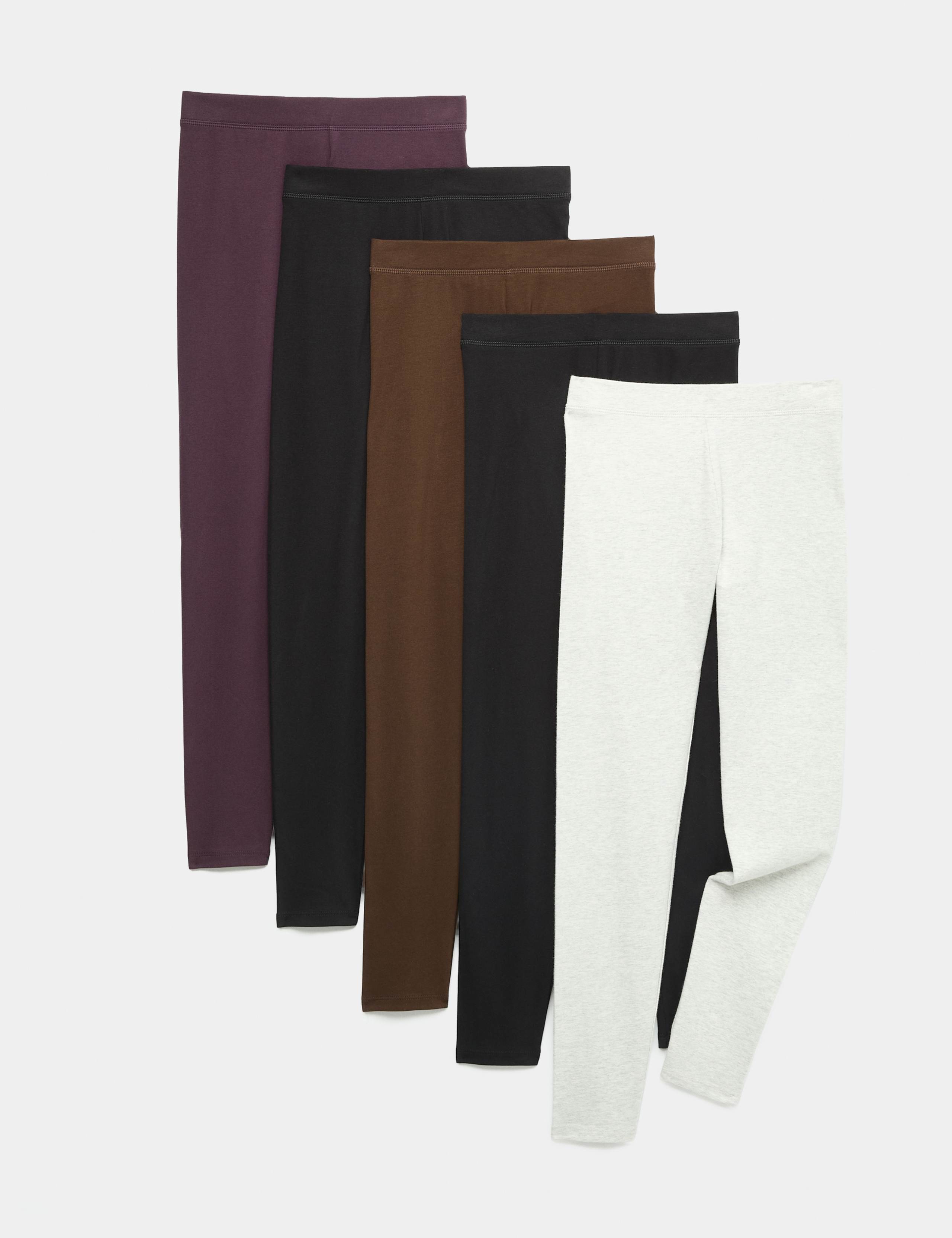 5 Pack Cotton Rich Leggings (6-16 Yrs)