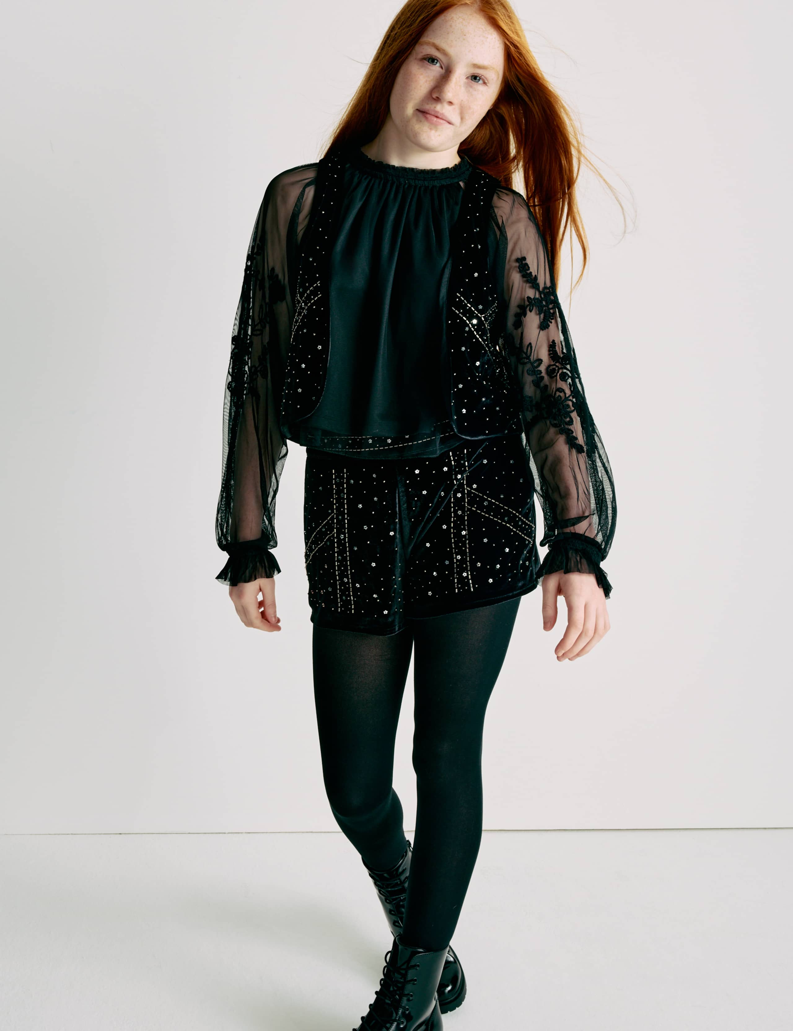 2pc Velvet Waistcoat and Shirt Set (6-16 Yrs)