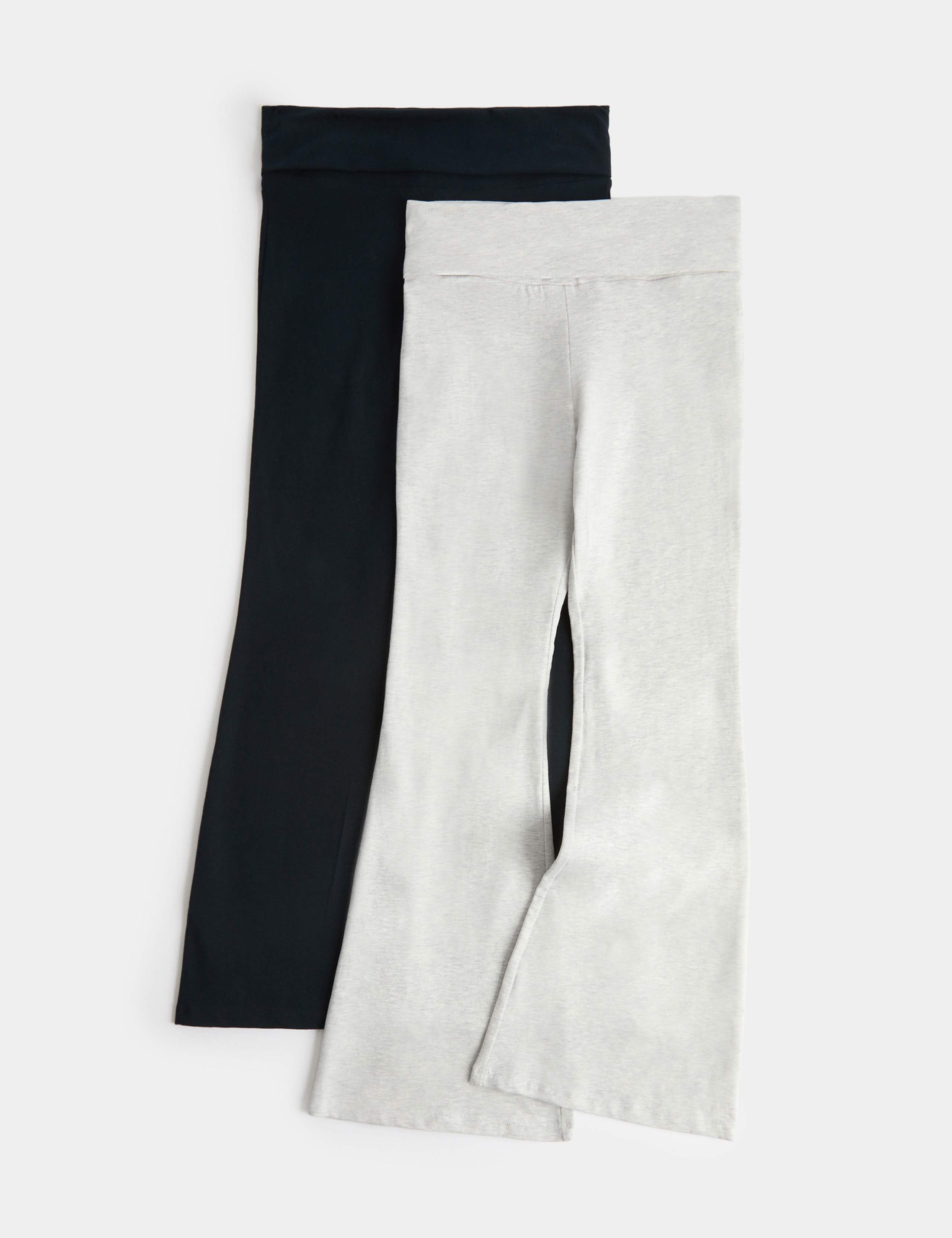 2 Pack Cotton Rich Fold Waist Leggings (6-16 Yrs)