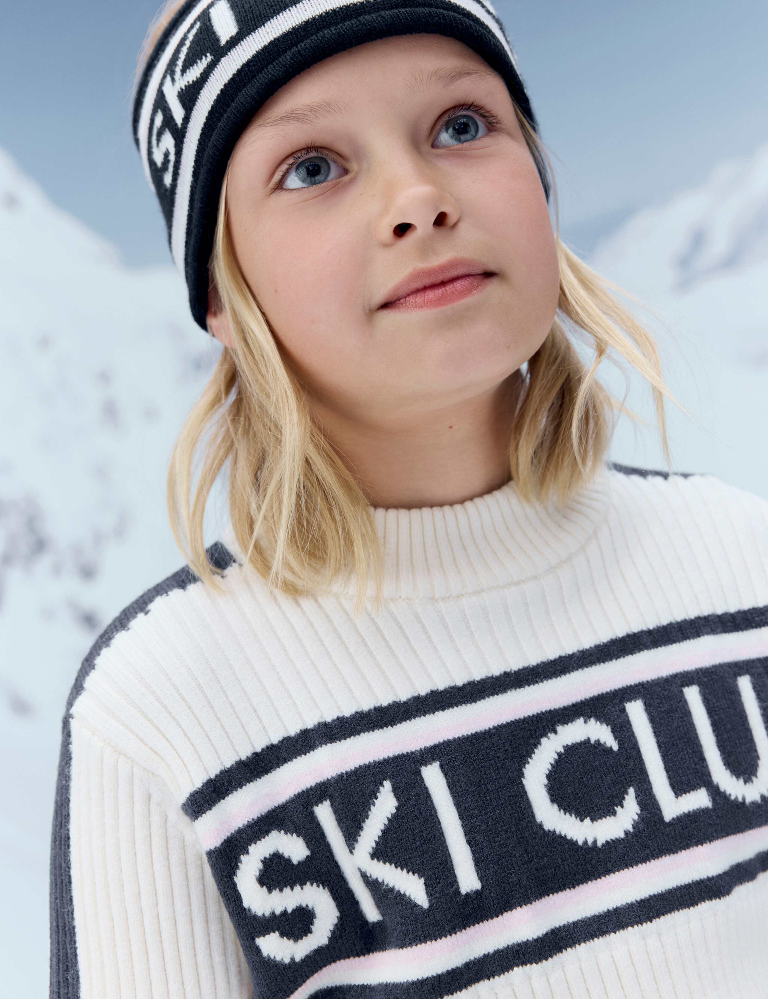 Knitted Ski Club Slogan Jumper (6-16 Yrs)