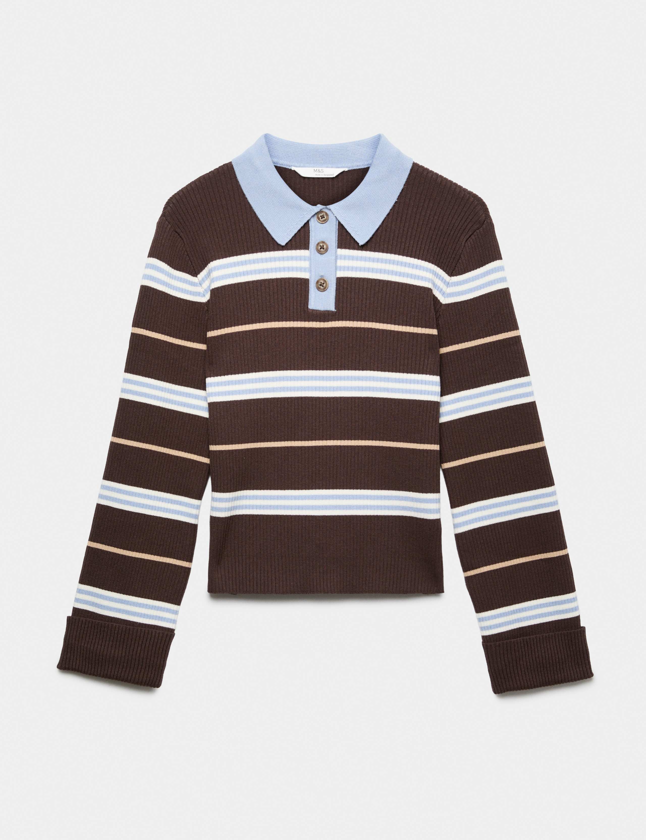 Striped Knitted Rugby Jumper (6-16 Yrs)