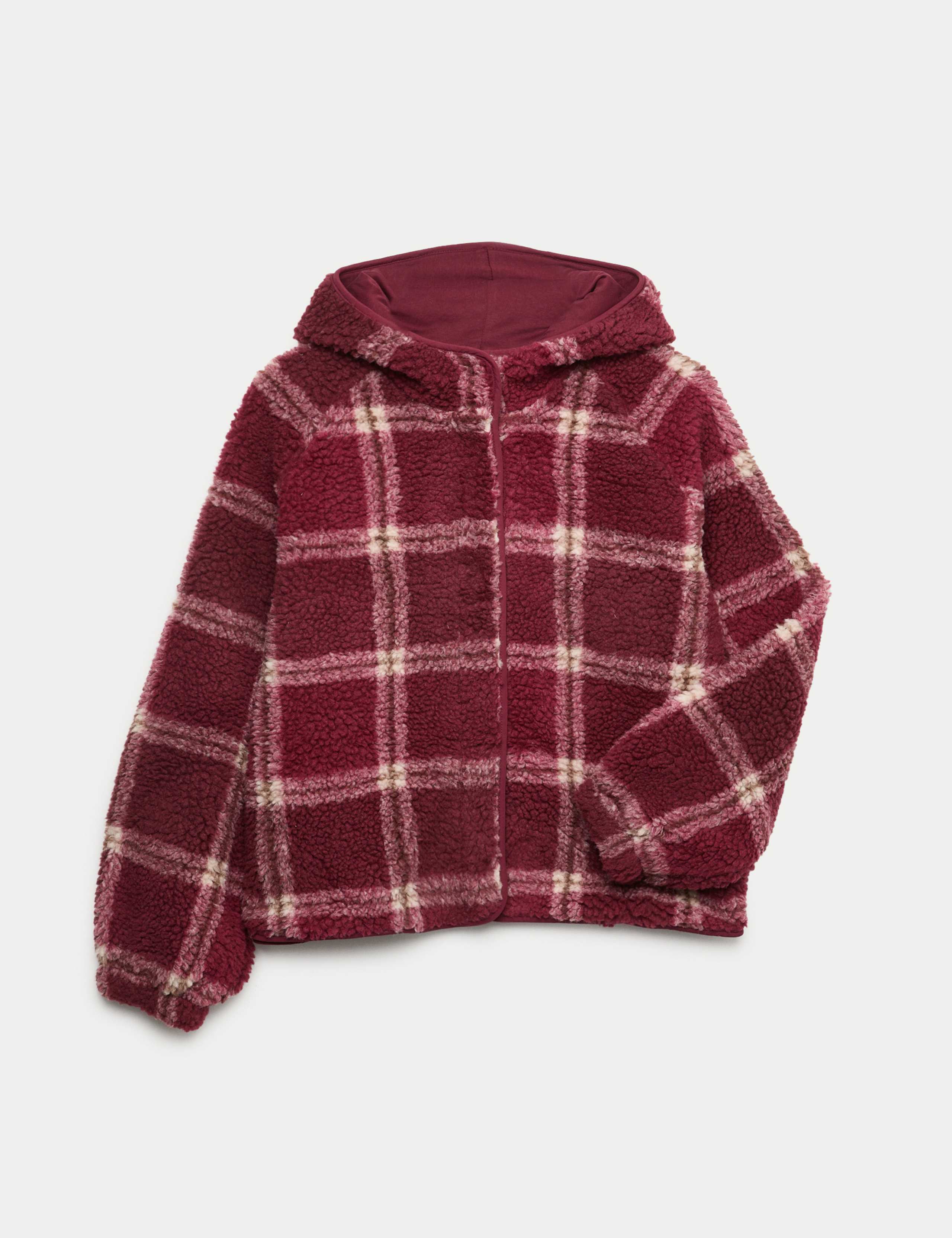 Borg Check Hooded Jacket (6-16 Yrs)